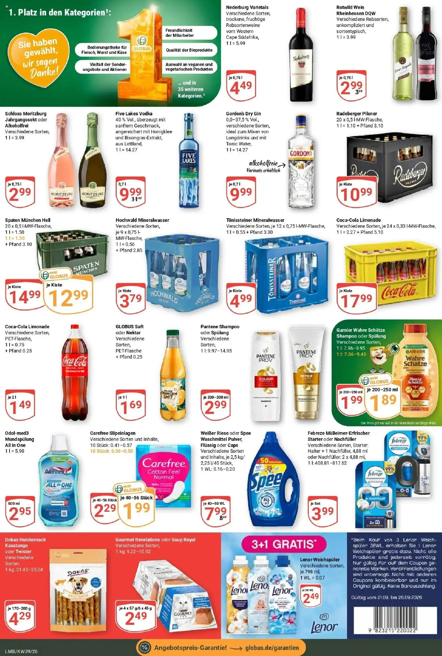Globus Prospekt Limburg (ab 21.09.2026) » Angebote online | Seite: 5 | Produkte: Coca cola, Limonade, Wurst, Wein