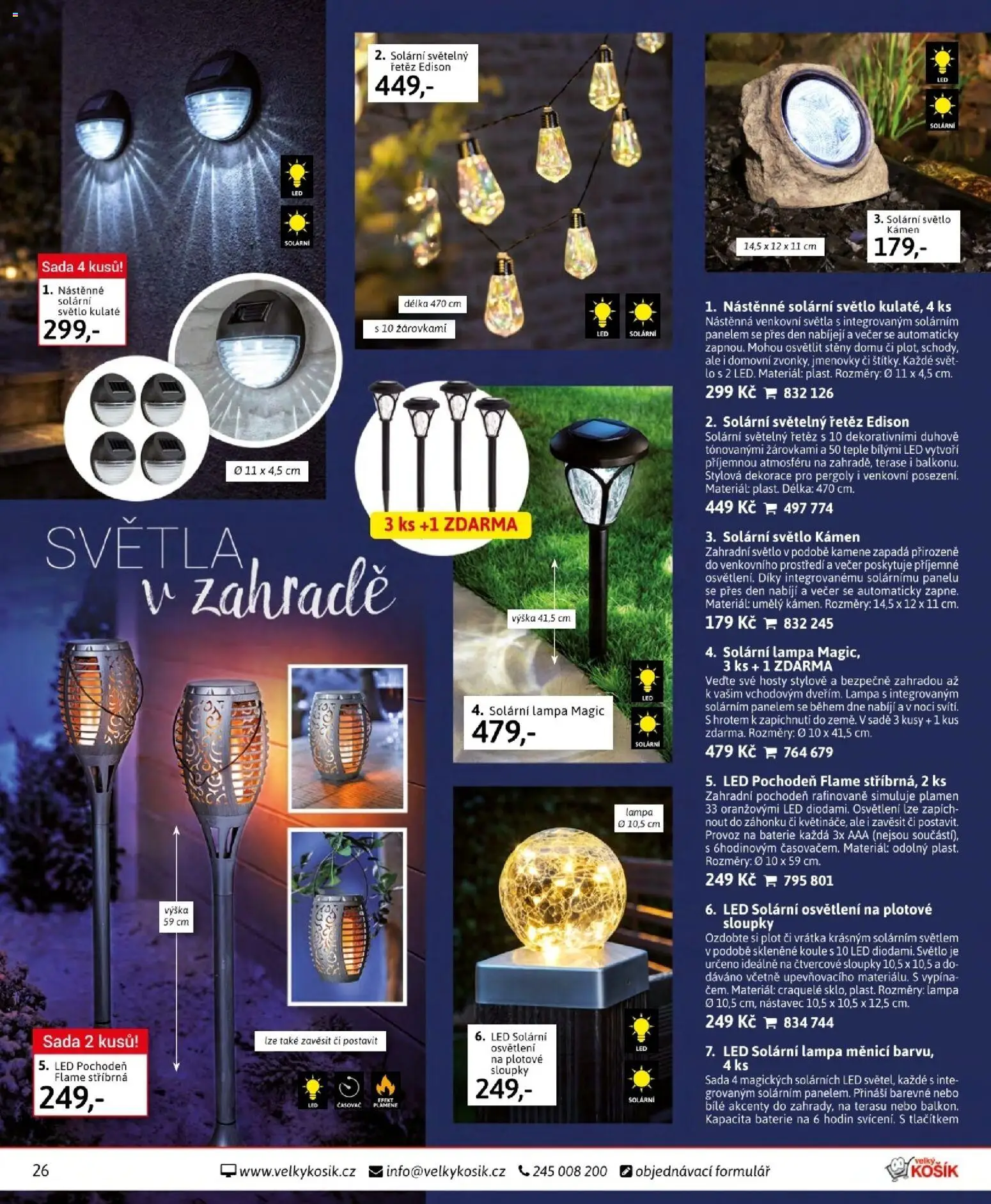 Velký Košík katalog srpen 2026 od 01.08.2026 | Strana: 26 | Produkty: Zápich, Světelný řetěz, Lampa, Dekorace