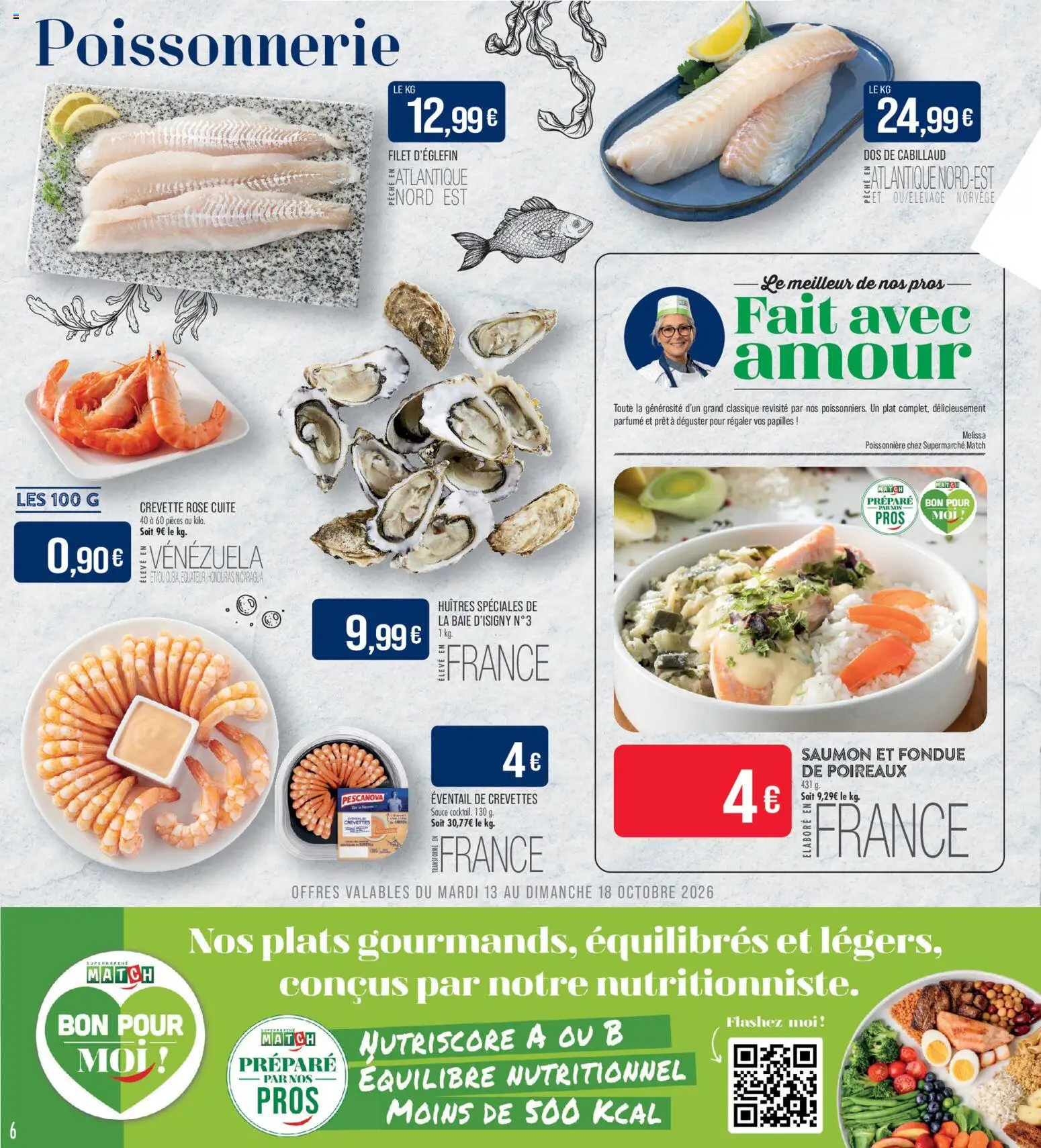 {H1} | Page: 6 | Produits: Éventail, Crevette, Poissonnerie, Dos de cabillaud