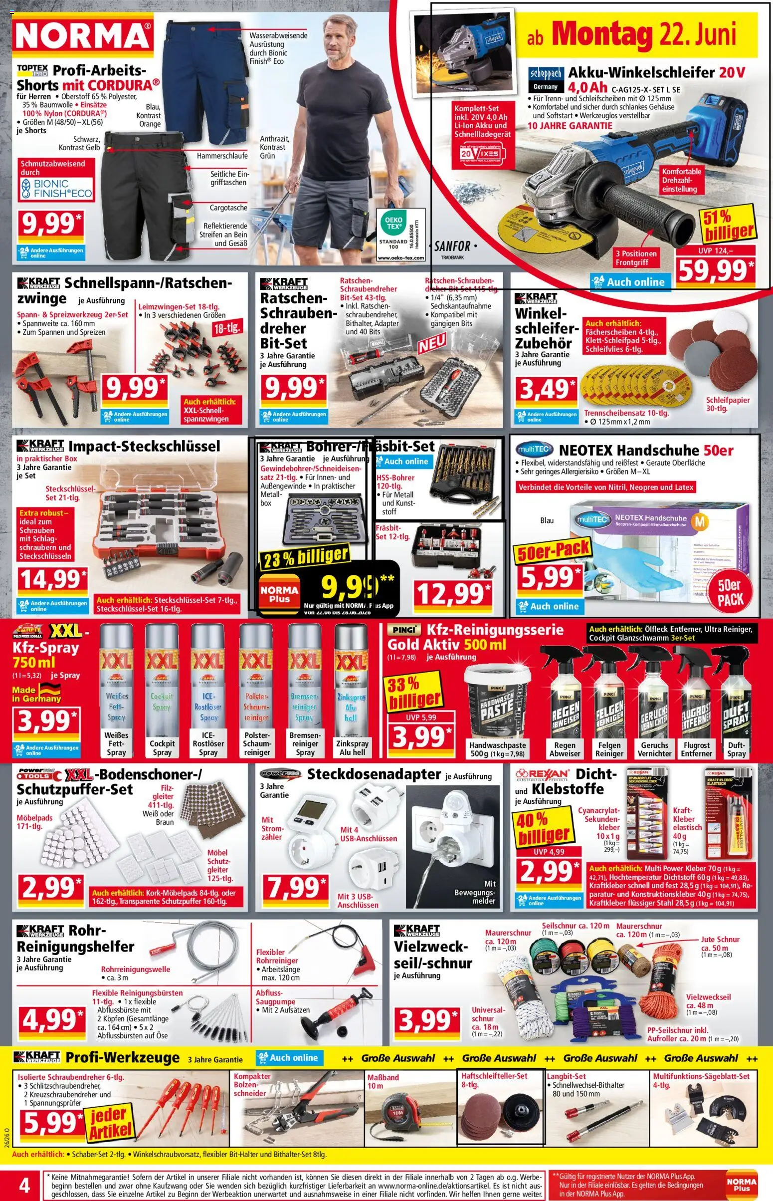 Norma Prospekt – gültig ab 22.06.2026 | Seite: 4 | Produkte: Adapter, USB, Box, Handschuhe
