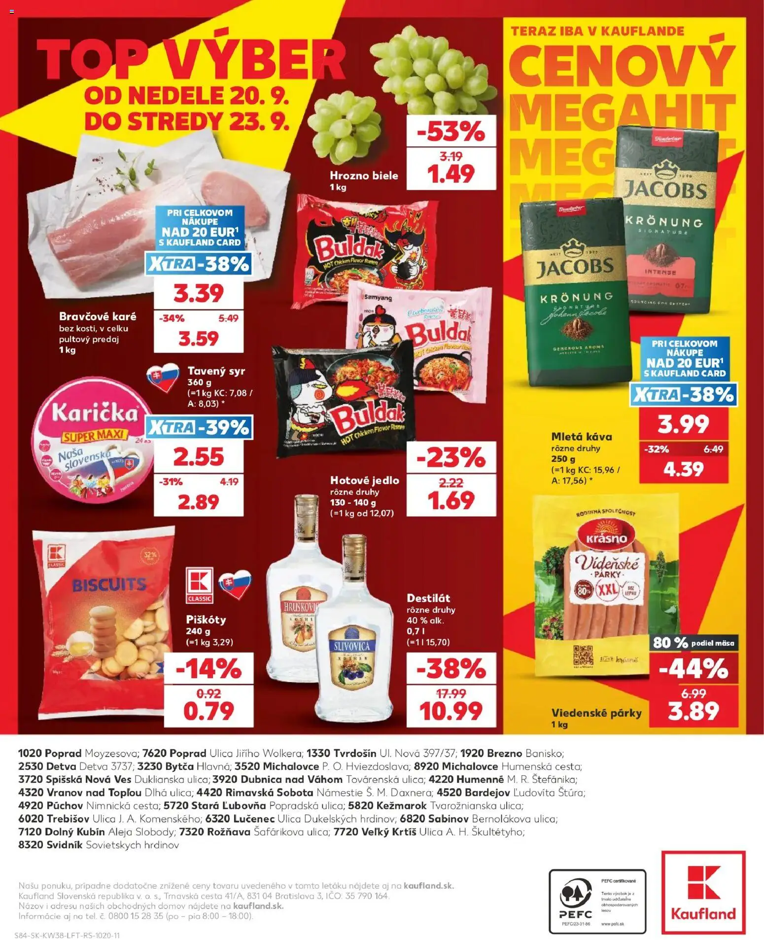 Nové Kaufland akcie – leták je platný od 17.09.2026 | Strana: 84 | Produkty: Syr, Káva, Mletá káva, Párky