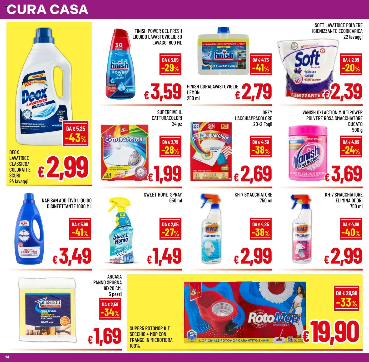 Volantino A&O del 30/09/2026 | Pagina: 14 | Prodotti: Spugna, Limone, Lavanda, Profumo
