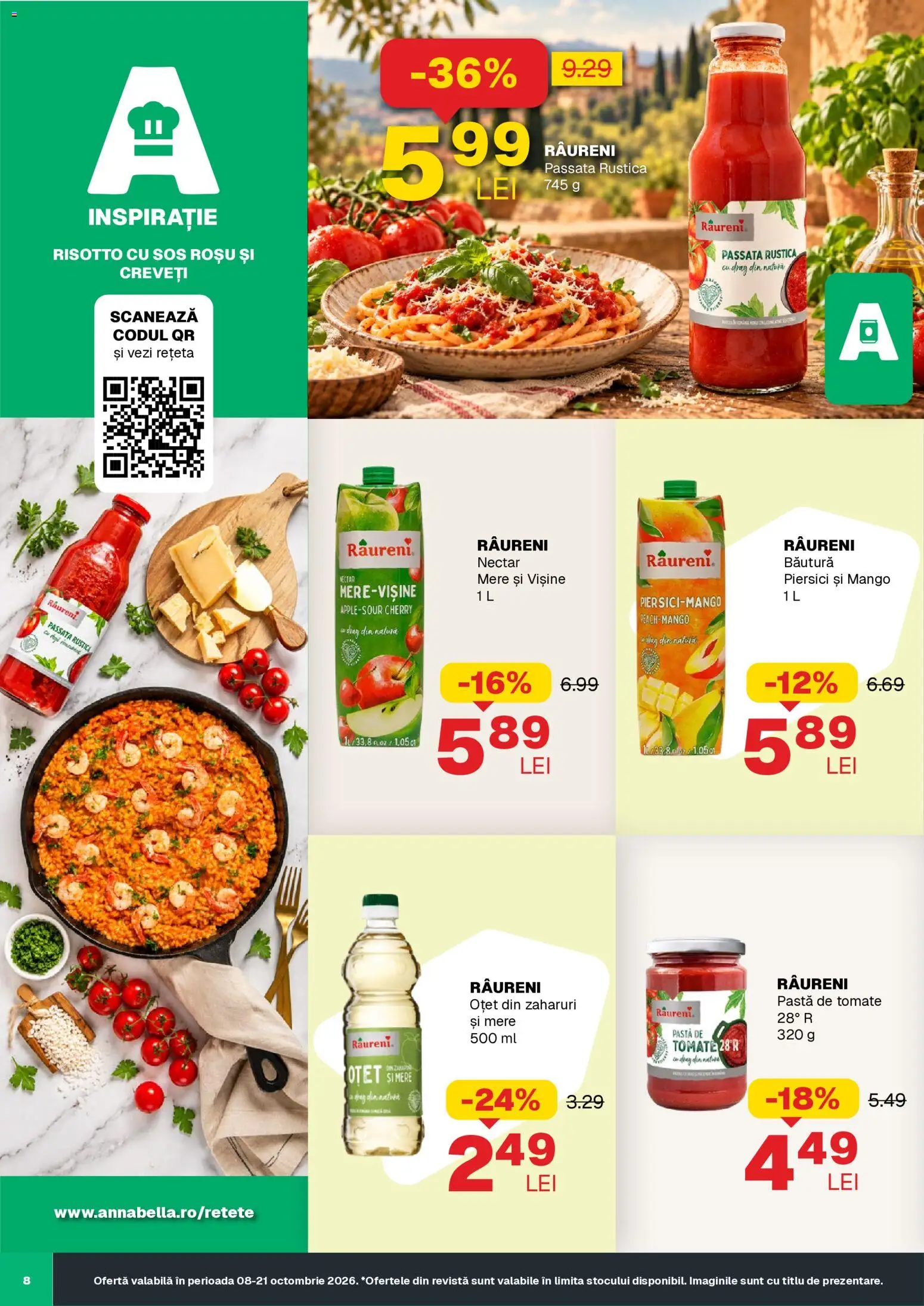 Noul catalog Annabella – valabil de la 08.10.2026 | Pagină: 8 | Produse: Pastă de tomate, Mere, Sos, Mango