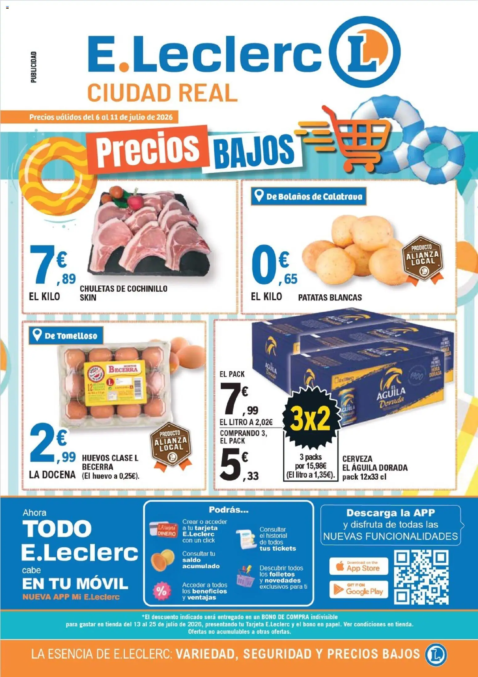 E.Leclerc Ciudad Real │ válido desde el 06/07/2026 | Página: 1 | Productos: Huevos, Cerveza