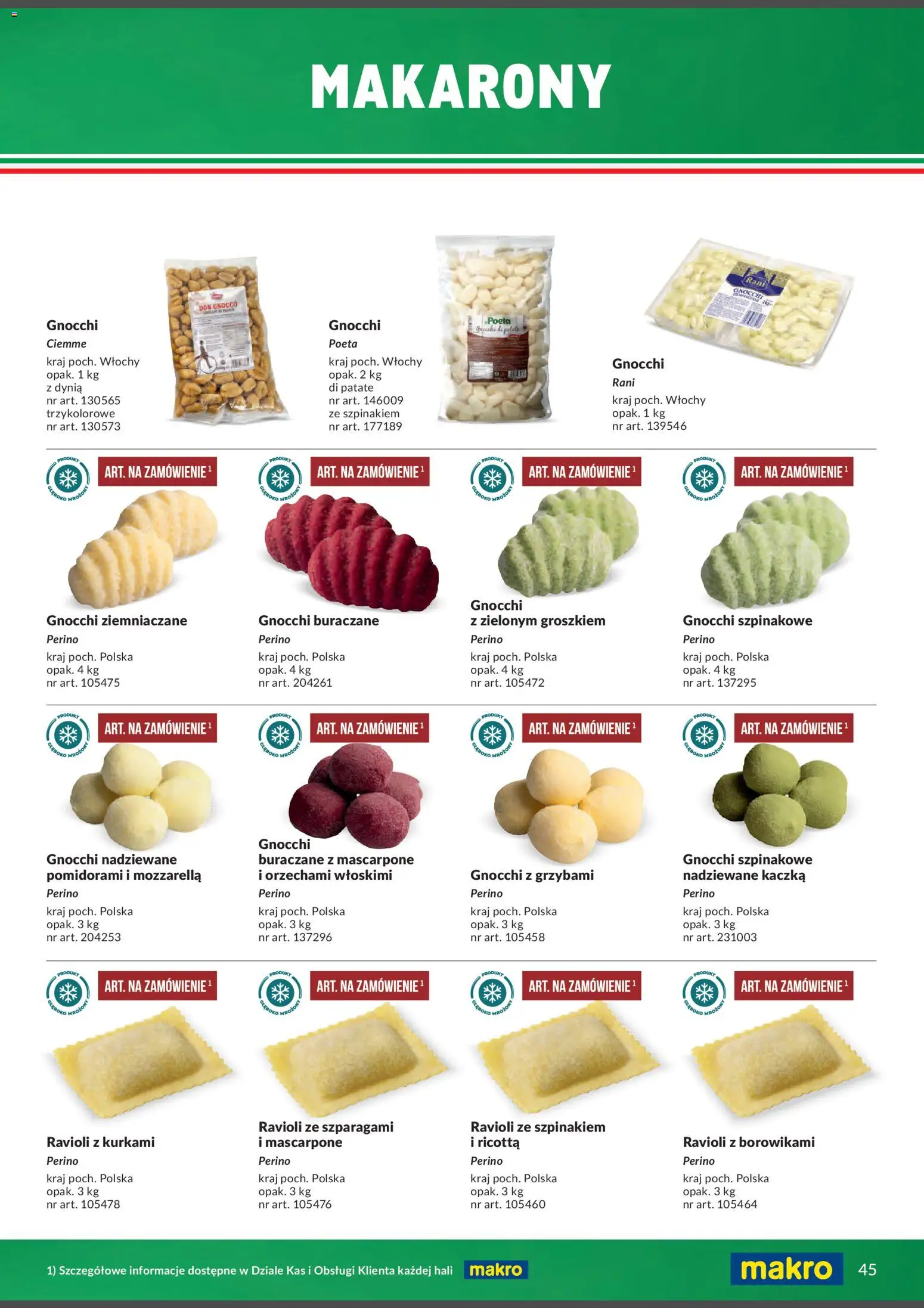 Makro Gazetka - Italia od 01.02.2026 | Strona: 45 | Produkty: Dynia, Ravioli, Mozzarella, Ricotta