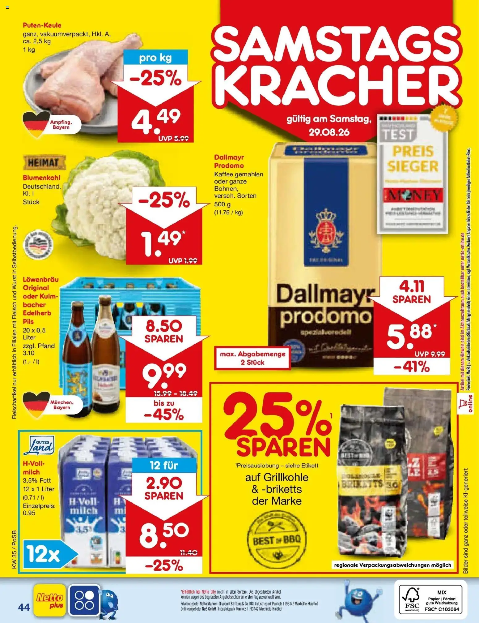 Netto Marken-Discount Prospekt Amberg (ab 24.08.2026) » Angebote | Seite: 58 | Produkte: Pils, Dallmayr, Dallmayr prodomo, Fleisch