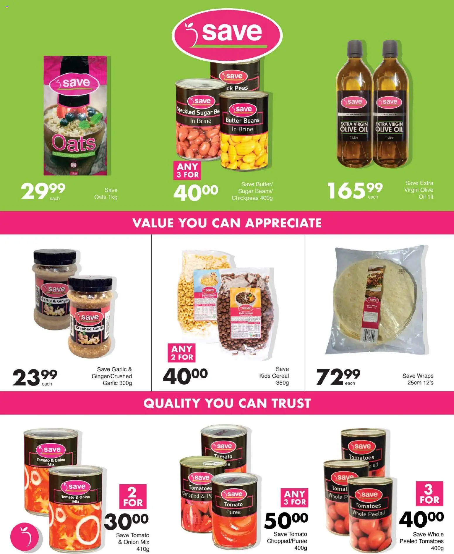 New Save catalogue – valid from 15/09/2026 | Page: 17 | Products: Beans, Extra virgin olive oil, Sugar, Garlic