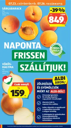 Aldi akciós újság - amely érvényes a következő dátumtól: 2026.07.23. | Oldal: 20