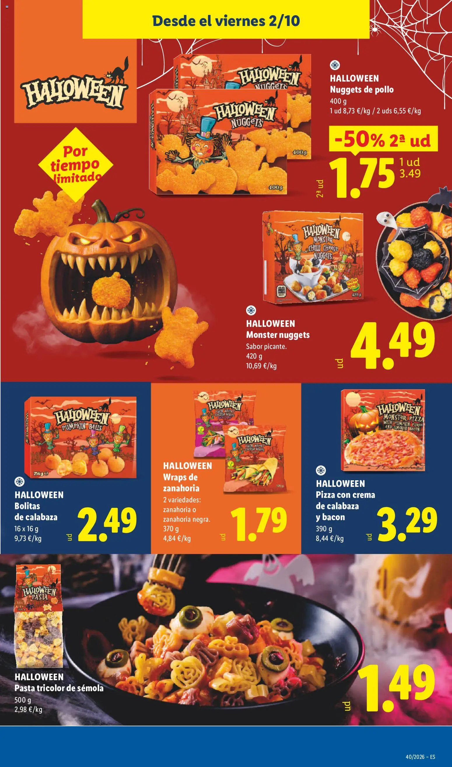 Lidl folleto Halloween │ válido desde el 02/10/2026 | Página: 3 | Productos: Zanahoria, Crema, Bacon, Nuggets