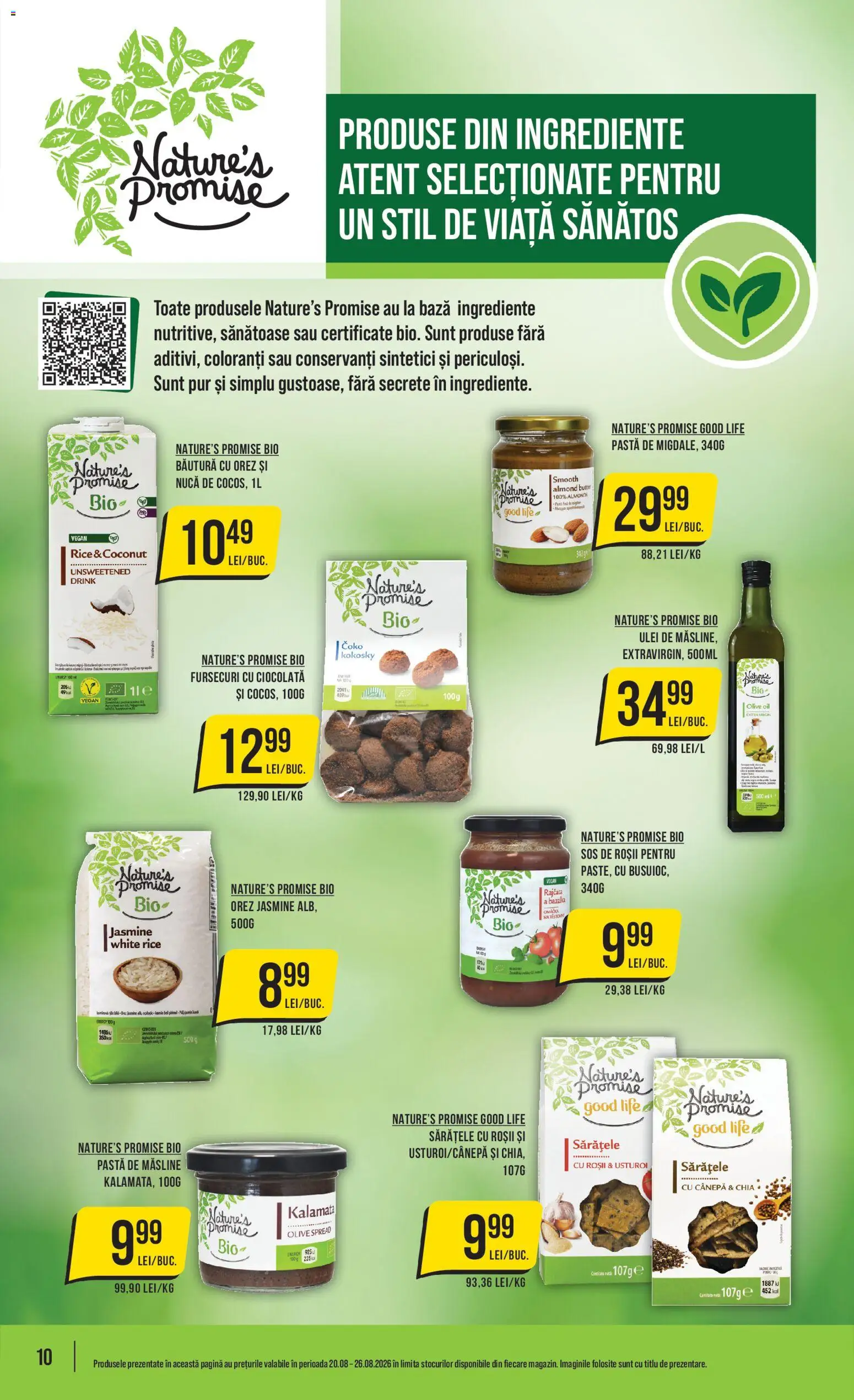 Noul catalog Mega Image – valabil de la 20.08.2026 | Pagină: 10 | Produse: Bio, Măsline, Ciocolată, Orez