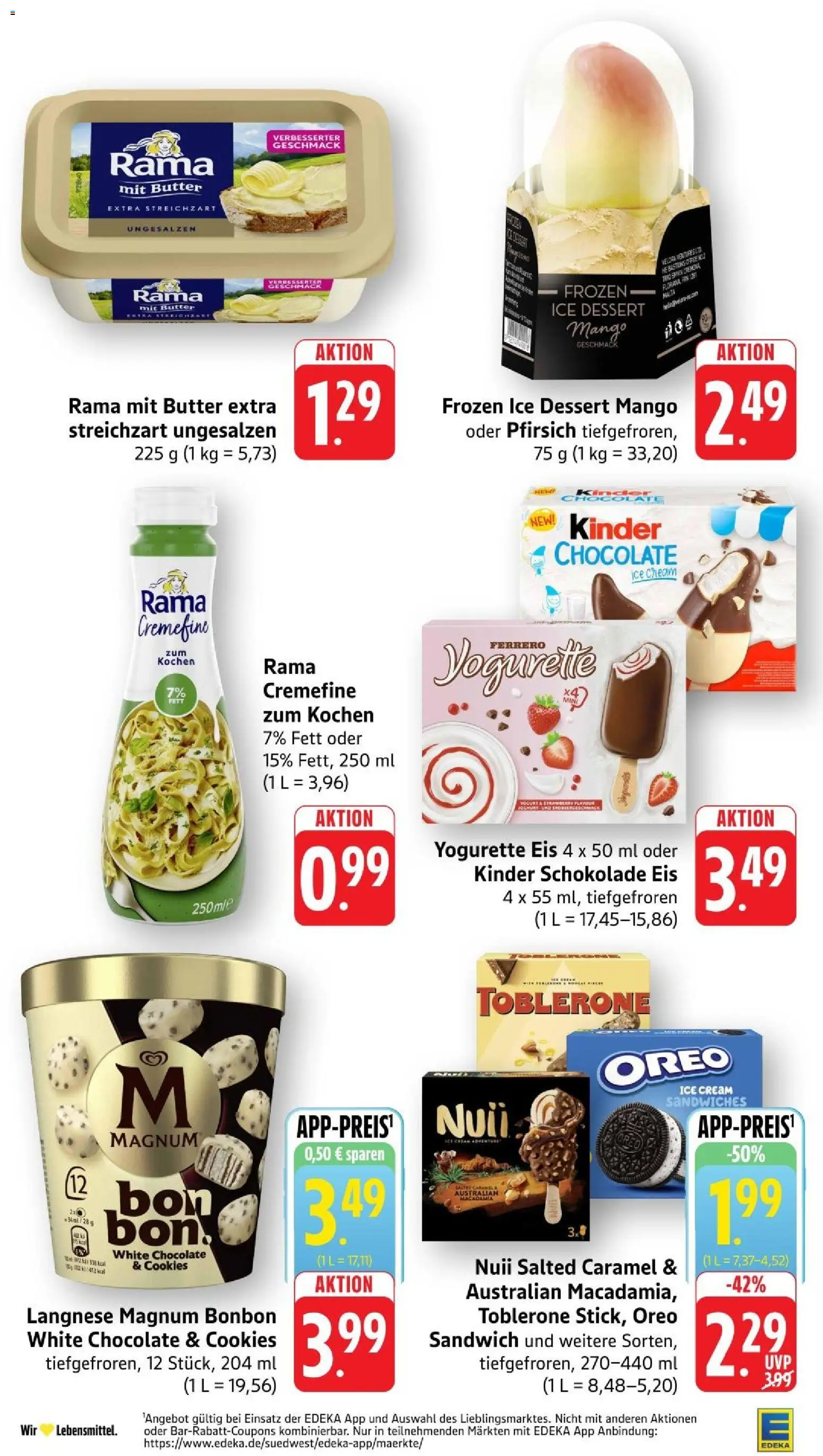 Edeka Prospekt Stuttgart – gültig ab 17.08.2026 | Seite: 22 | Produkte: Rama, Butter, Yogurette, Pfirsich