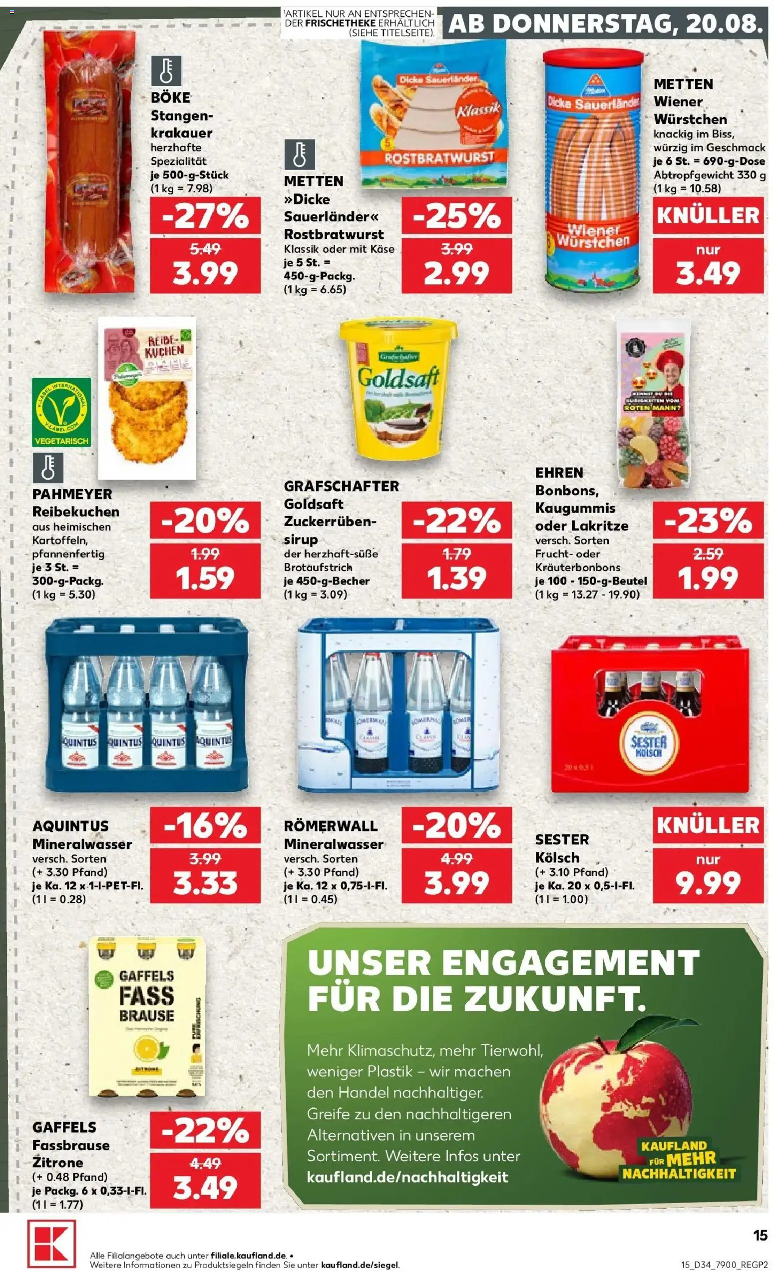 Prospekt Kaufland ab 17.08.2026 » Angebote Online zum Blättern | Seite: 26 | Produkte: Wiener wurstchen, Sirup, Fassbrause, Kuchen