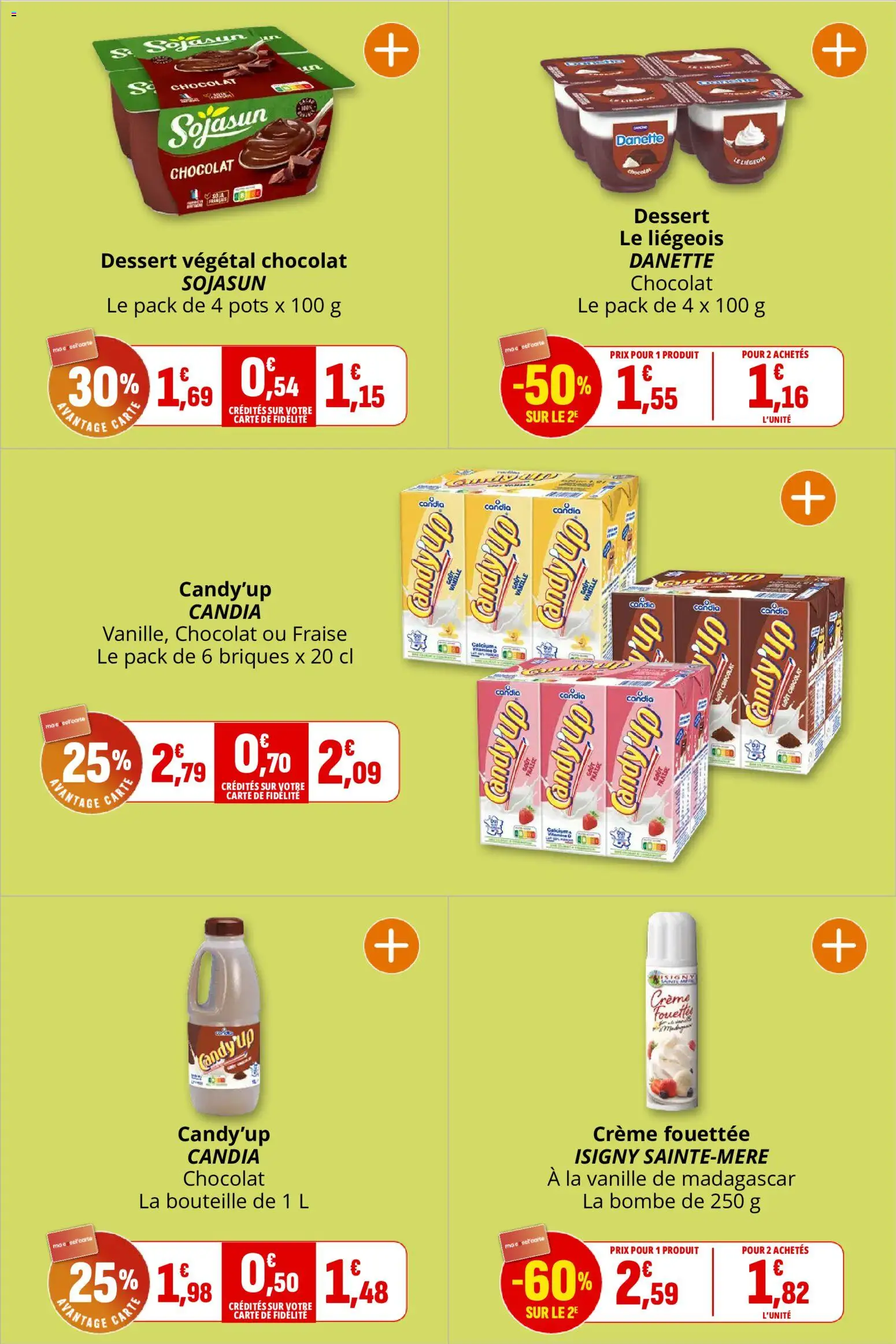 {H1} | Page: 15 | Produits: Vanille, Chocolat dessert, Bouteille, Chocolat