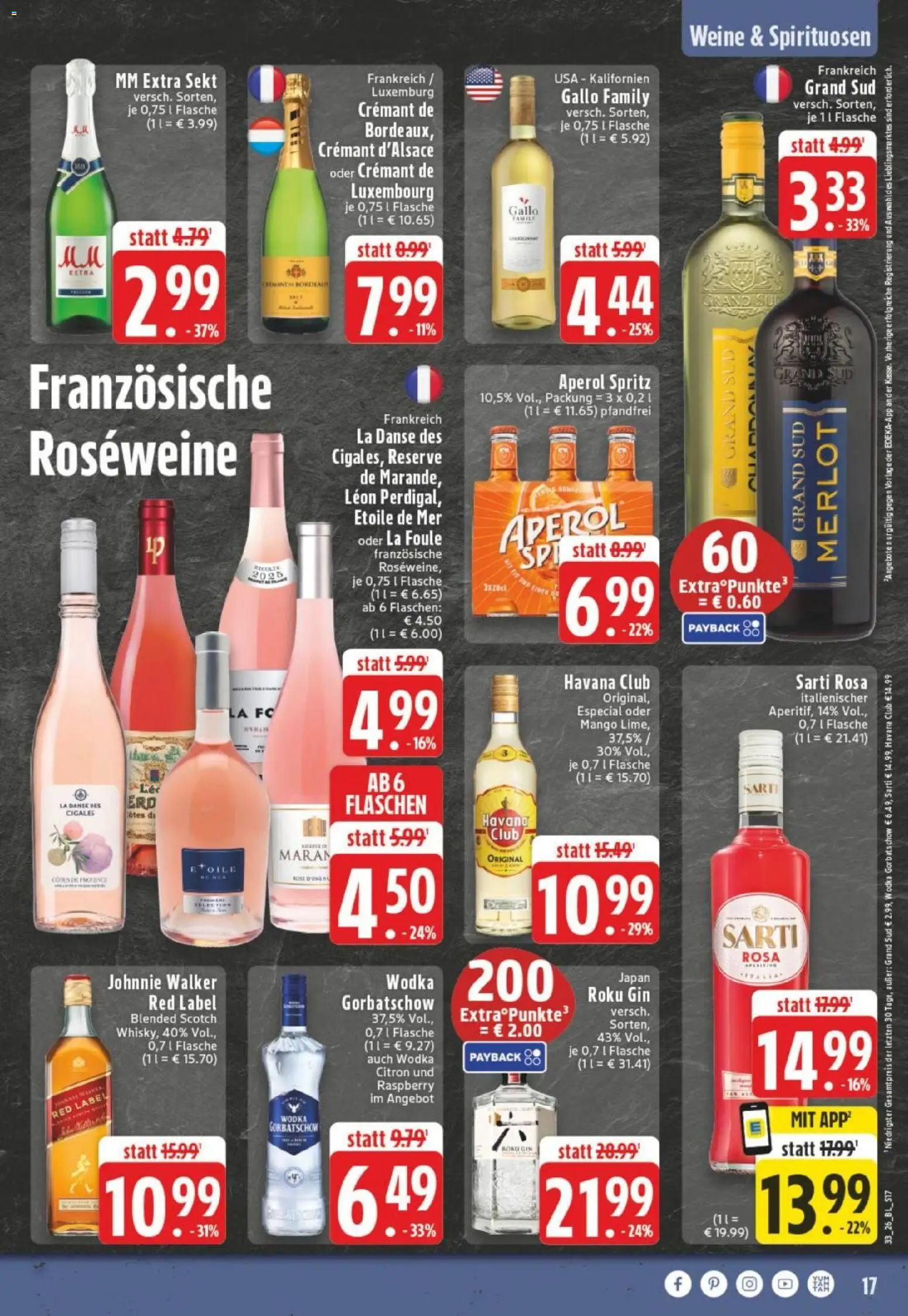 Edeka Prospekt Dortmund – gültig ab 10.08.2026 | Seite: 17 | Produkte: Havana club, Sekt, Wodka gorbatschow, Wodka