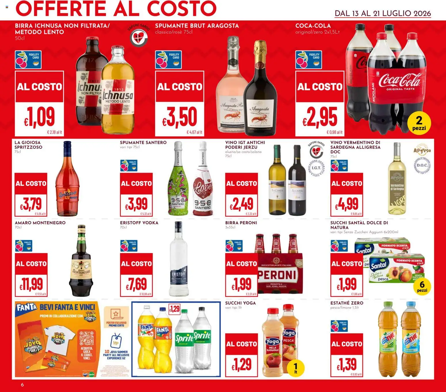 Volantino Pan del 13/07/2026 | Pagina: 6 | Prodotti: Vodka, Vino, Pesca, Birra Peroni