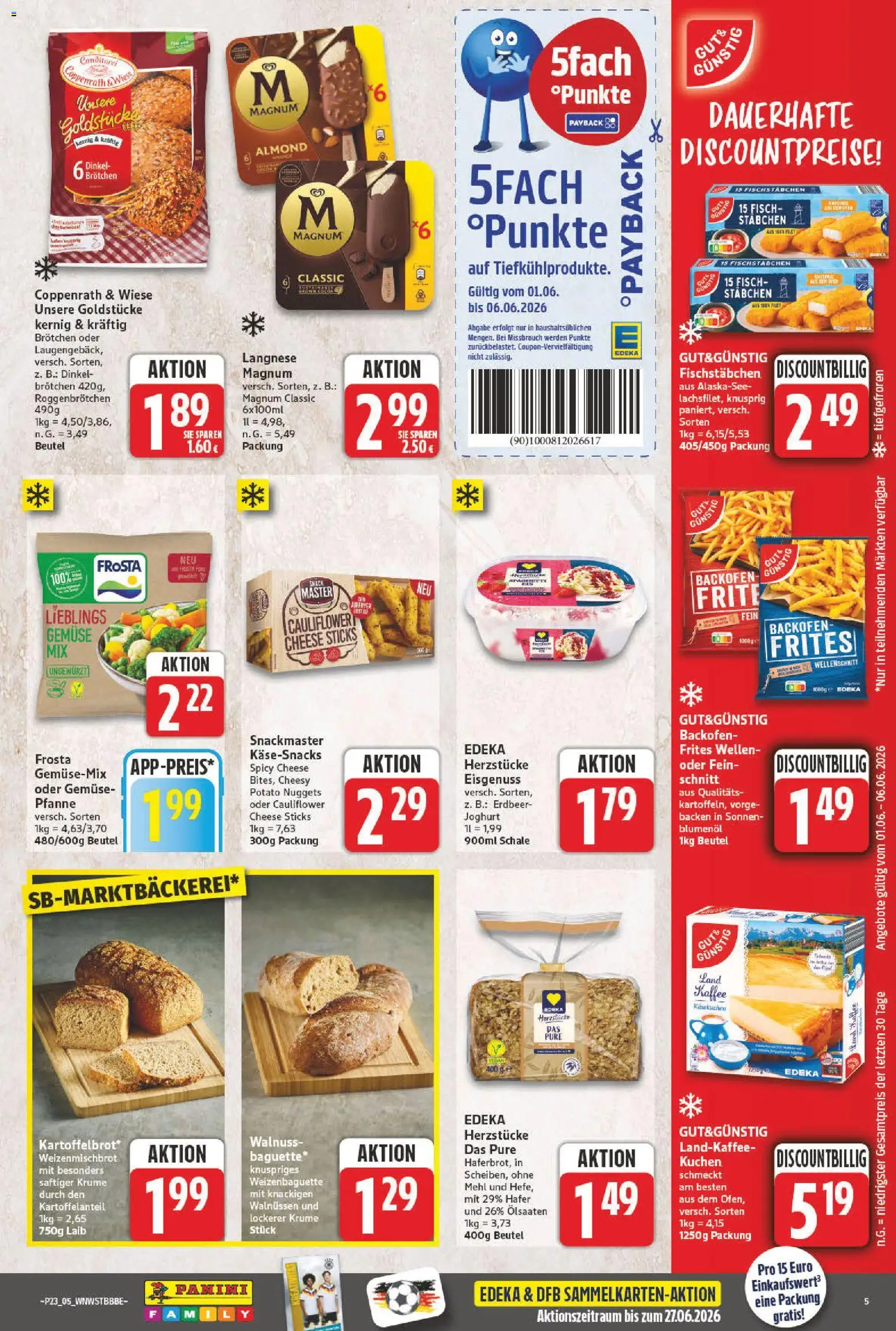 NP Discount Prospekt – gültig ab 01.06.2026 | Seite: 5 | Produkte: Mehl, Baguette, Fisch, Backofen