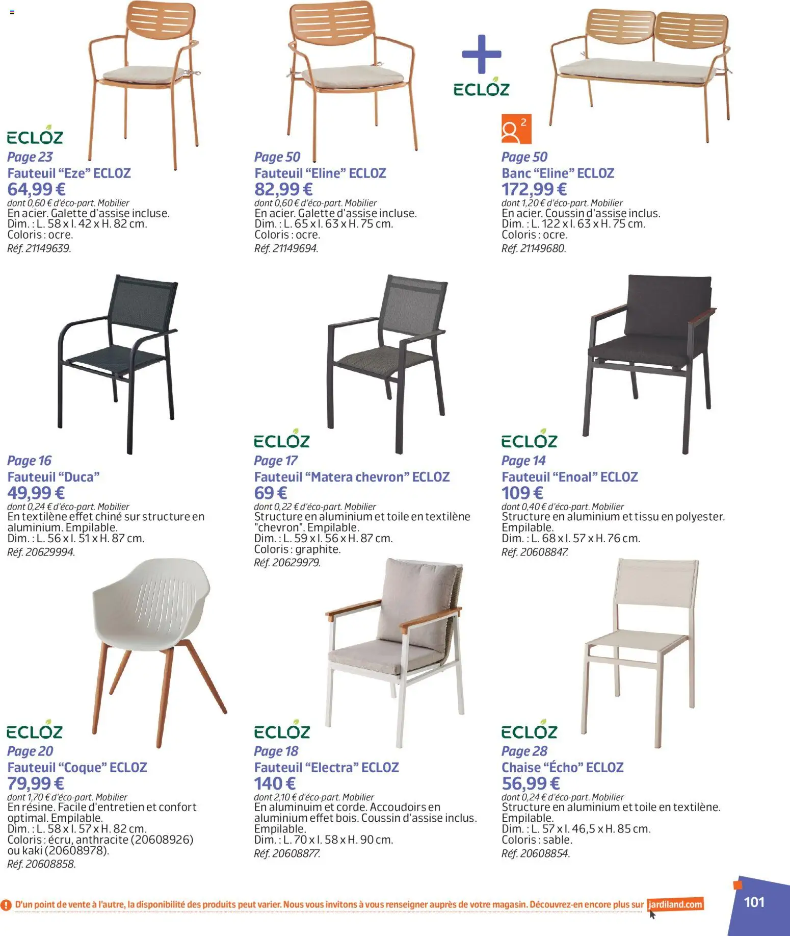 {H1} | Page: 101 | Produits: Chevron, Banc, Fauteuil, Chaise