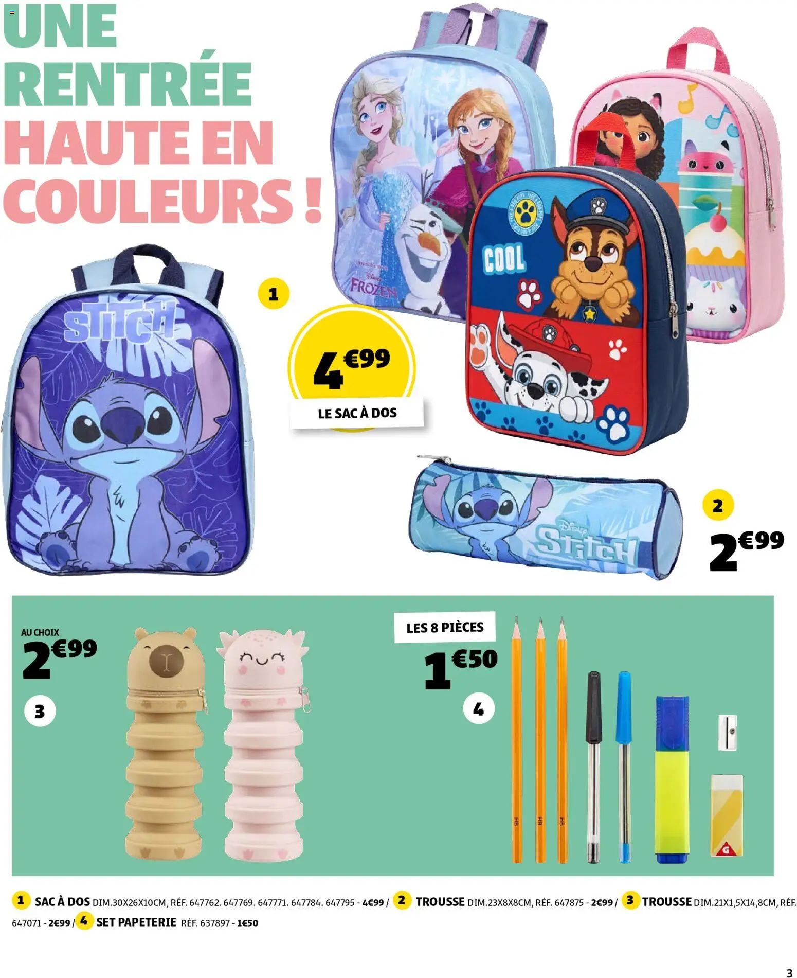 {H1} | Page: 3 | Produits: Sac, Sac à dos