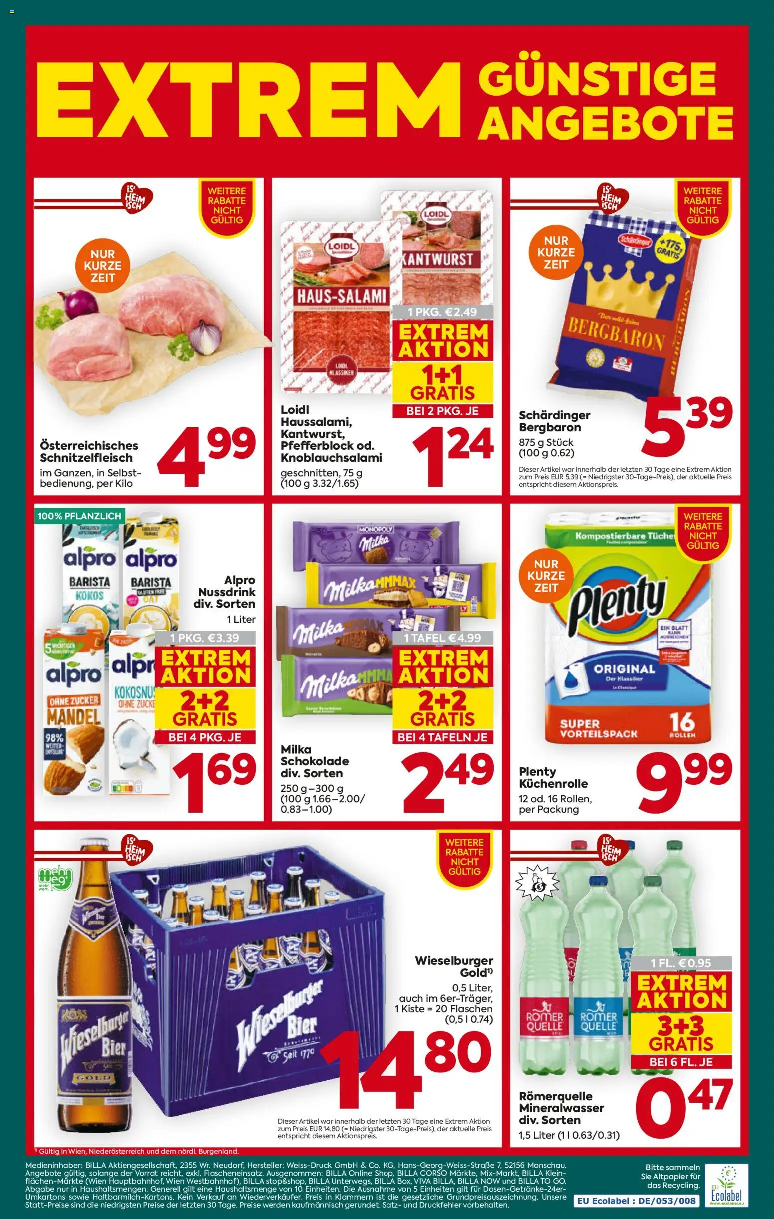 Billa Plus Flugblatt gültig ab 07.05.2026 | Seite: 22 | Produkte: Zucker, Schokolade, Bier