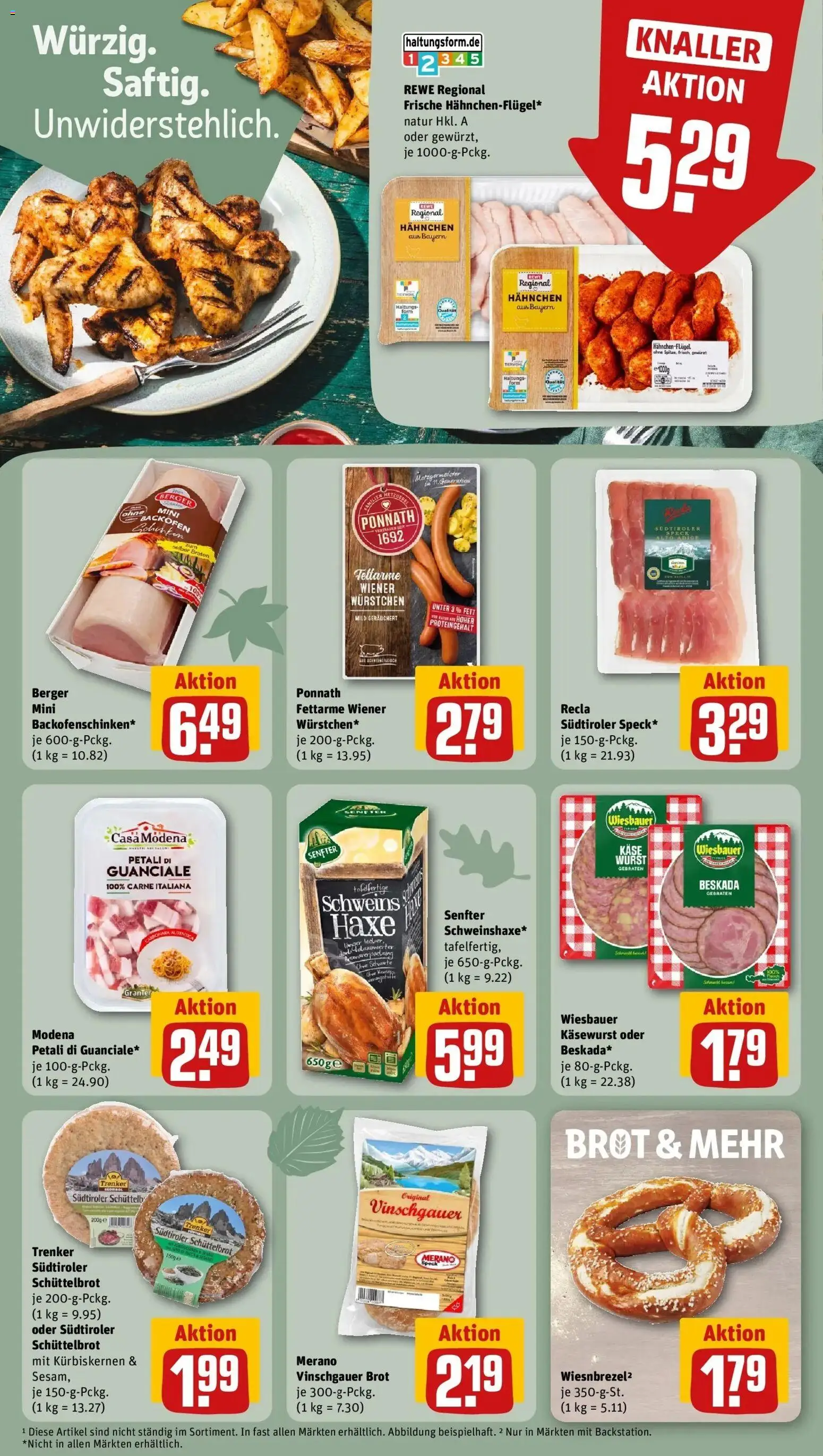 REWE Prospekt ab 14.09.2026 zum Blättern » Angebote | Seite: 18 | Produkte: Hahnchen, Wiener wurstchen, Backofen, Brot