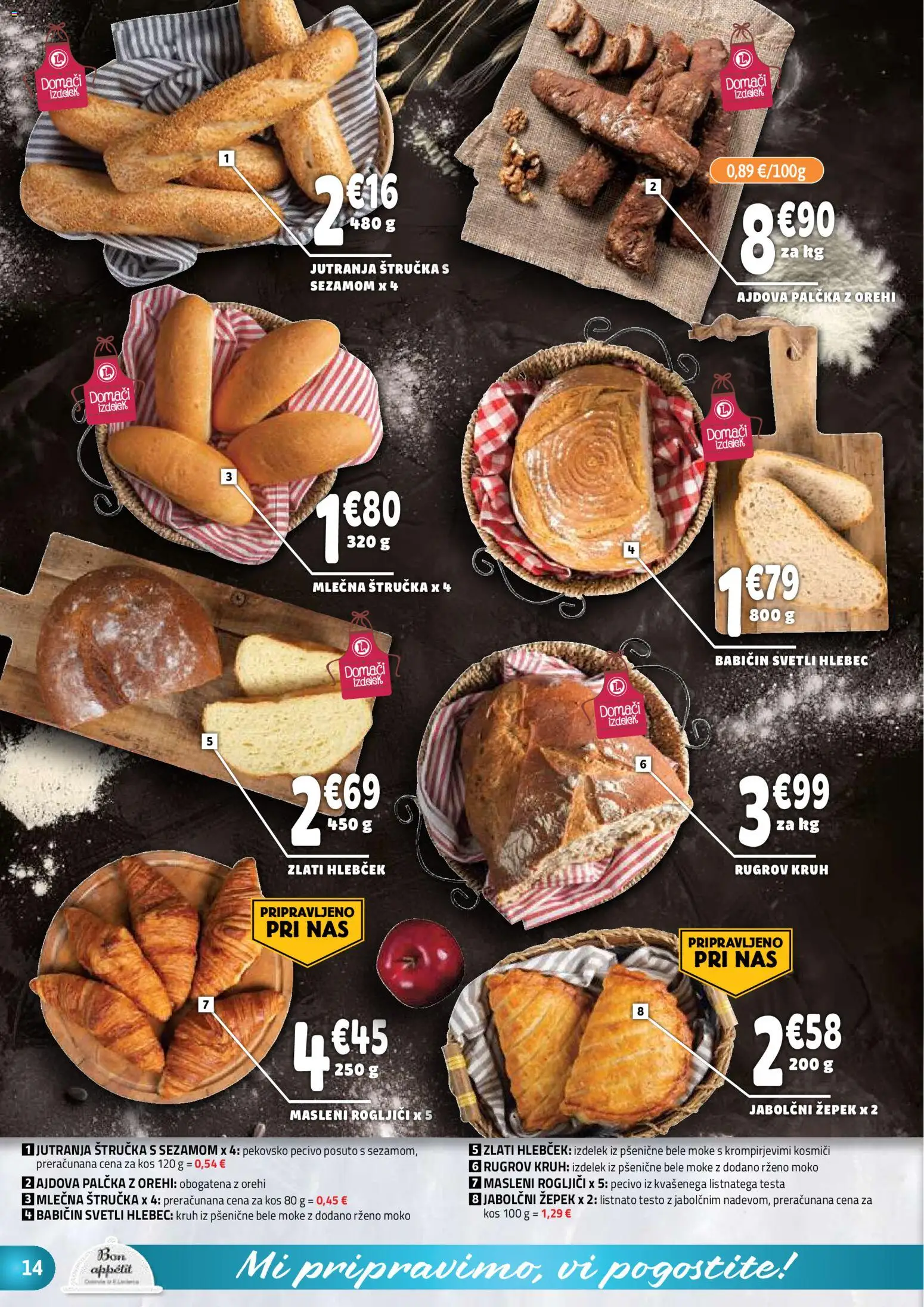 Novi E.leclerc katalog ponudbe – veljaven od 03.06.2026 | Stran: 14 | Izdelki: Kos, Hlebec, Kruh, Kosmici