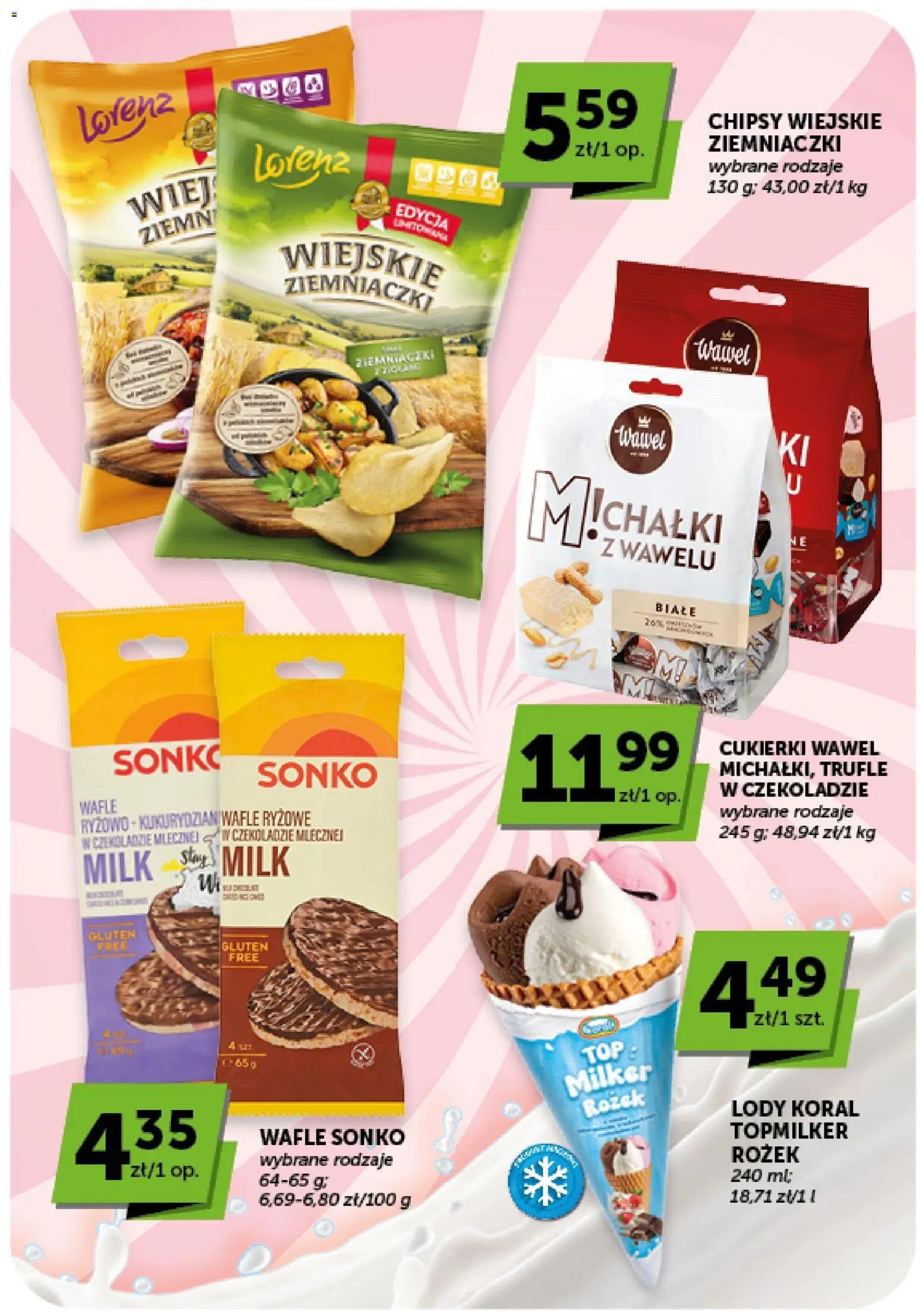 ABC gazetka - Minimarket od 03.09.2026 | Strona: 15 | Produkty: Top, Wafle, Wafle ryżowe, Lody koral