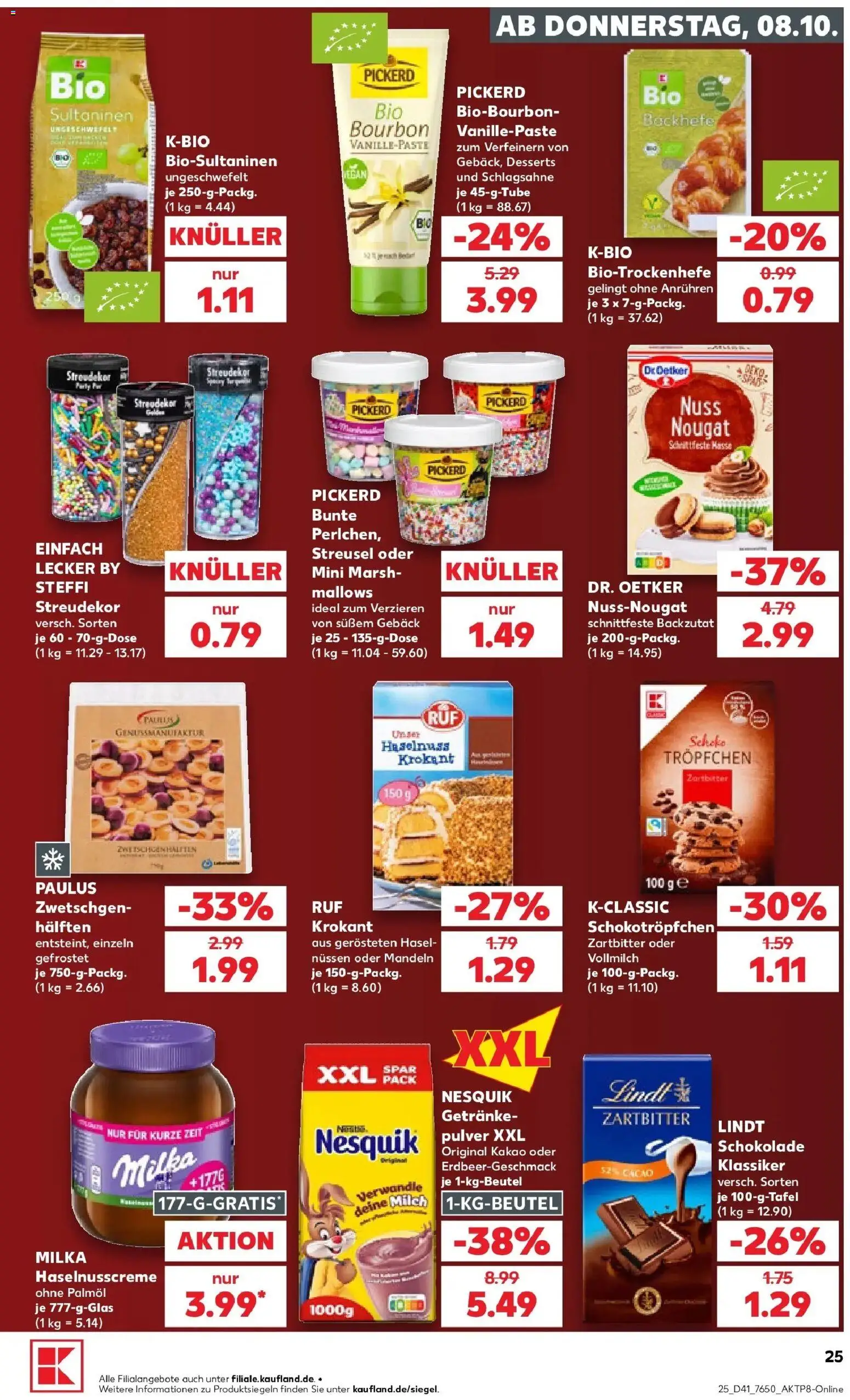 Prospekt Kaufland ab 05.10.2026 » Angebote Online zum Blättern | Seite: 35 | Produkte: Schlagsahne, Zwetschgen, Mandeln, Bourbon