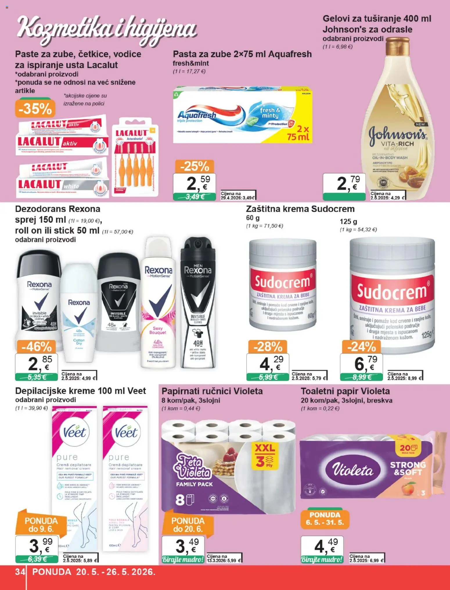 KTC katalog | vrijedi od 20.05.2026 | Stranica: 34 | Proizvodi: Roll on, Dezodorans, Pasta, Lacalut