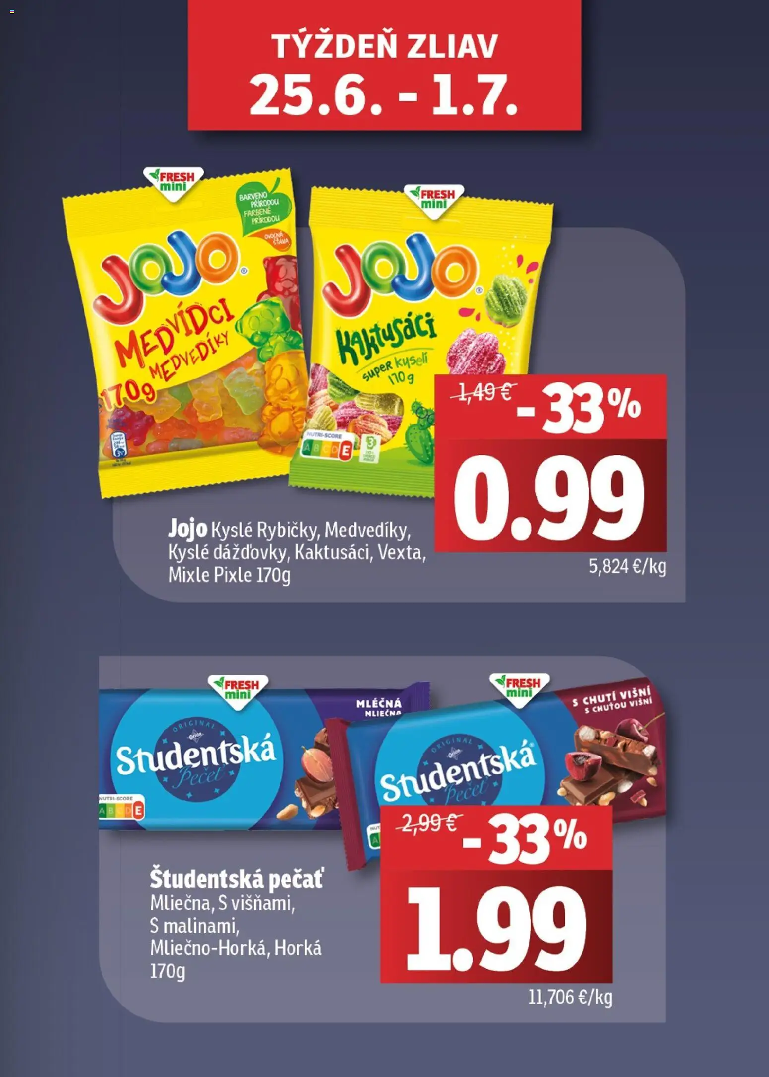 Nové Fresh akcie – leták je platný od 18.06.2026 | Strana: 3 | Produkty: Študentská pečať