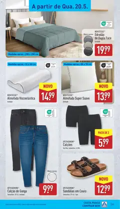 Pré-visualização Aldi folheto válido de 18.05.2026 | Página: 21 | Produtos: Calças, Almofada, Calções, Sandálias
