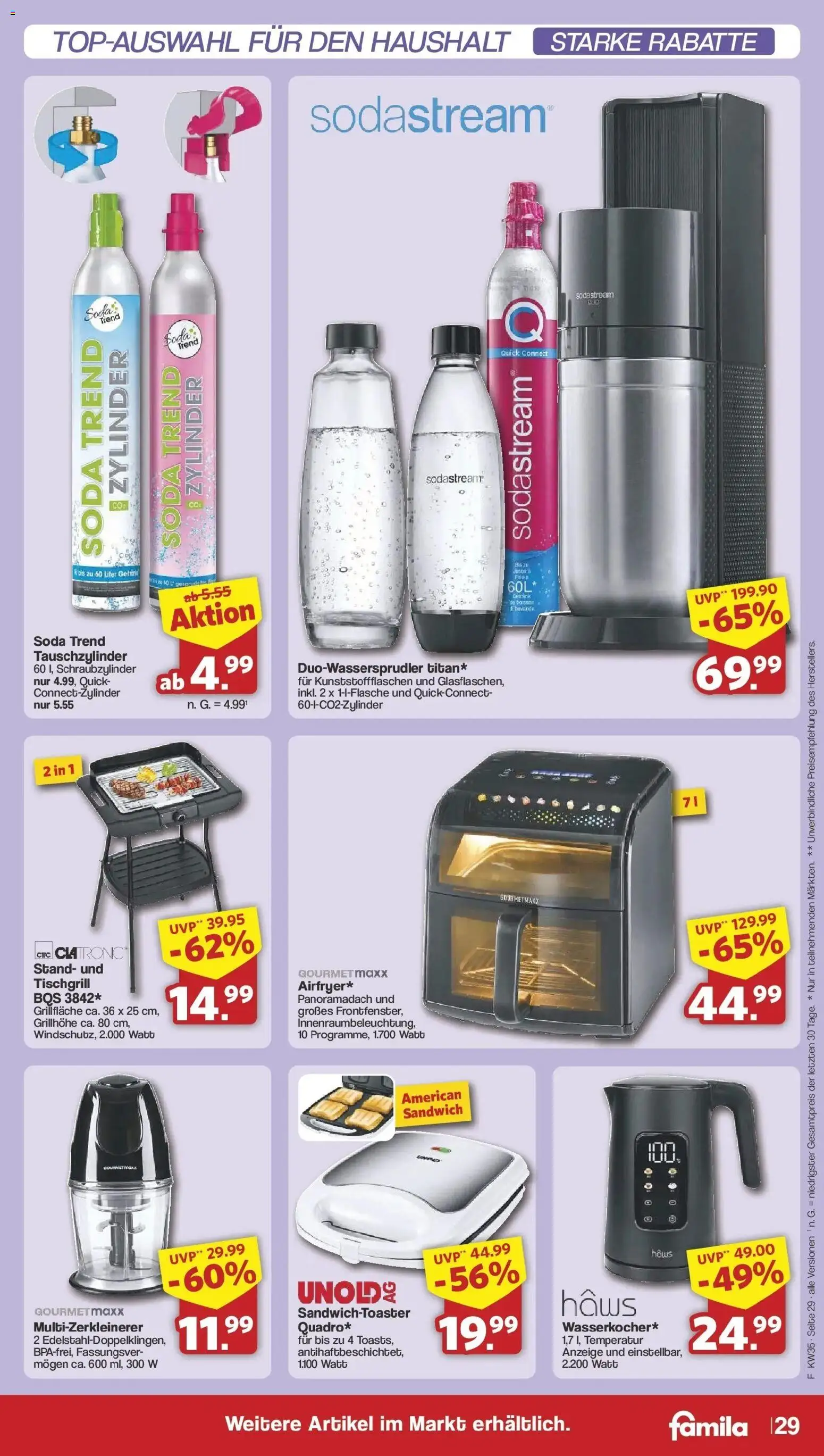 Famila Nordwest Wochenangebote (ab 24.08.2026) zum Blättern | Seite: 33 | Produkte: Sodastream