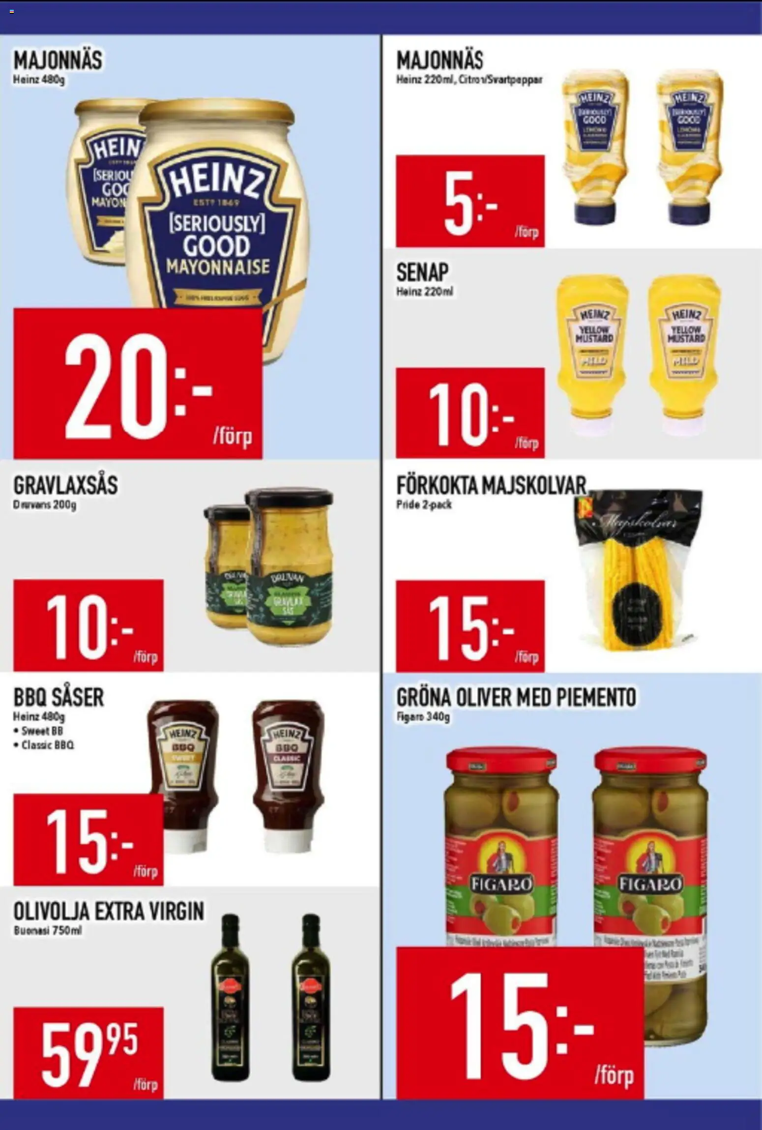 Matdax reklamblad aktuell från 15.06.2026 | Sida: 20 | Produkter: Oliver, Senap, Majonnäs, Olivolja