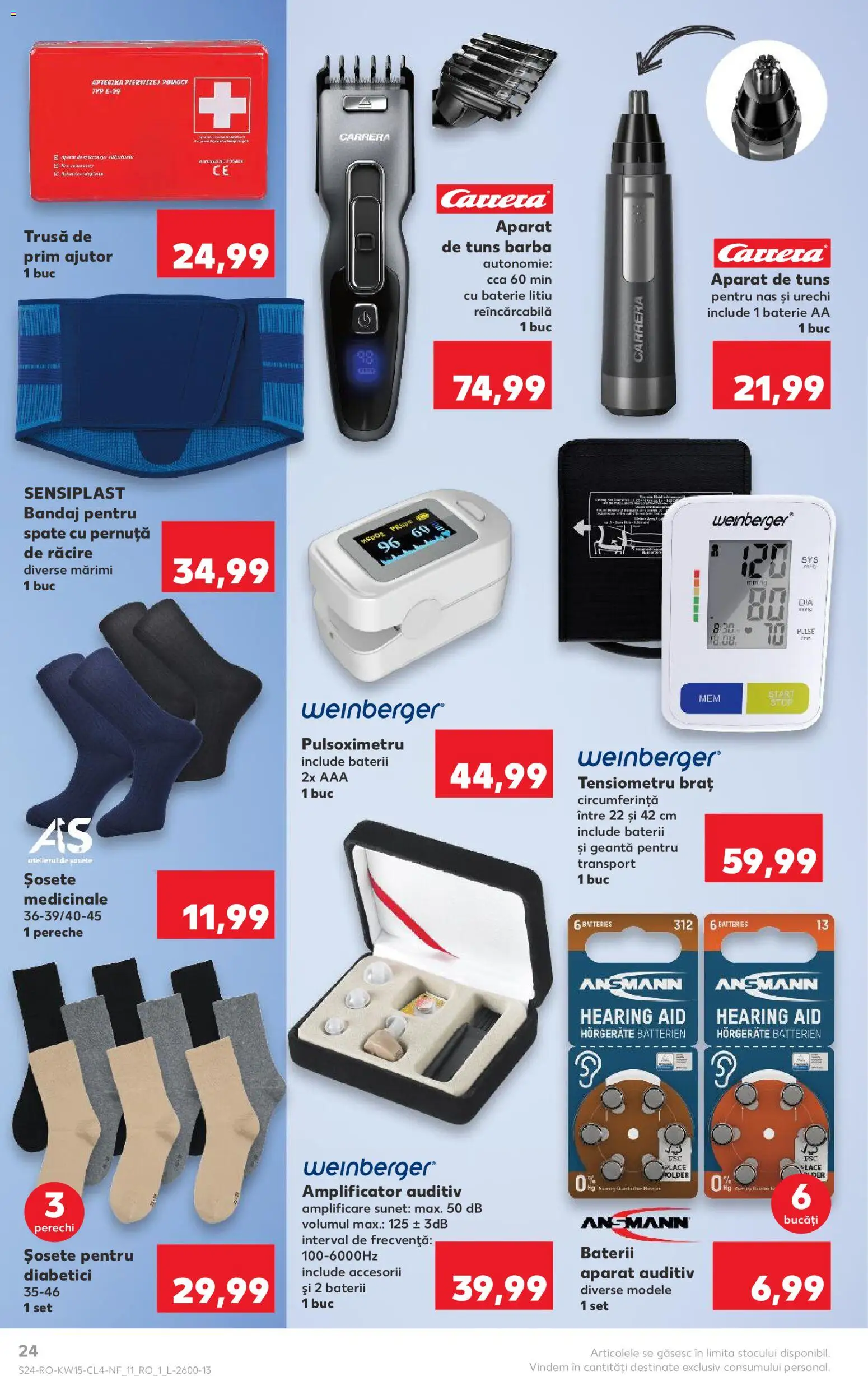 Noul catalog Kaufland – valabil de la 08.04.2026 | Pagină: 24 | Produse: Trimmer, Baterie, Baterii, Șosete