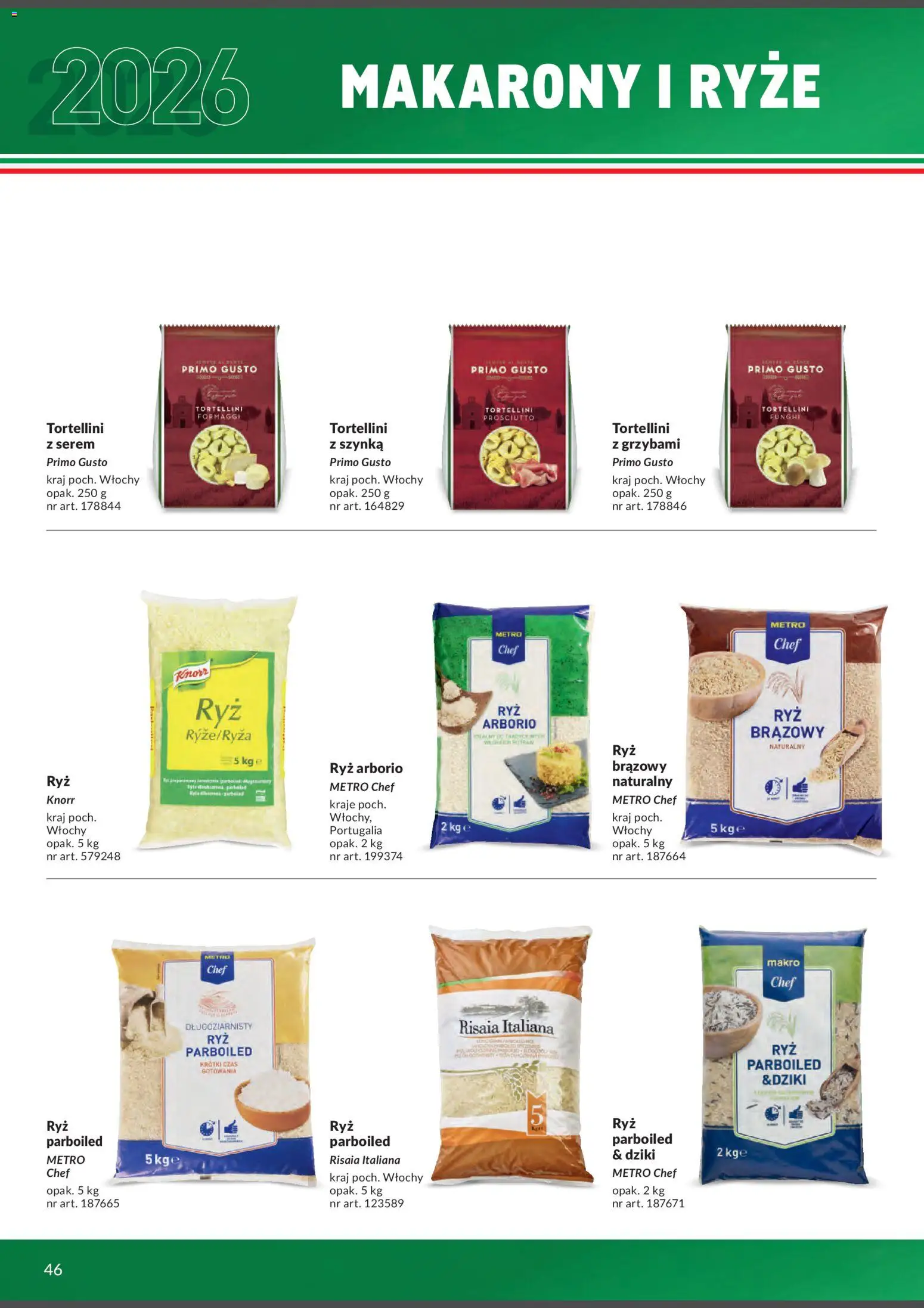 Makro Gazetka - Italia od 01.02.2026 | Strona: 46 | Produkty: Serem, Szynka, Makarony, Ryż arborio