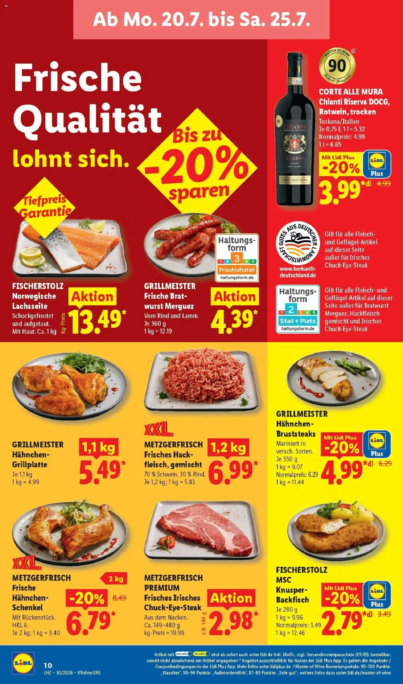 Lidl Prospekt Zülpich – gültig ab 20.07.2026 | Seite: 20 | Produkte: Grill, Bratwurst, Steak, Fleisch
