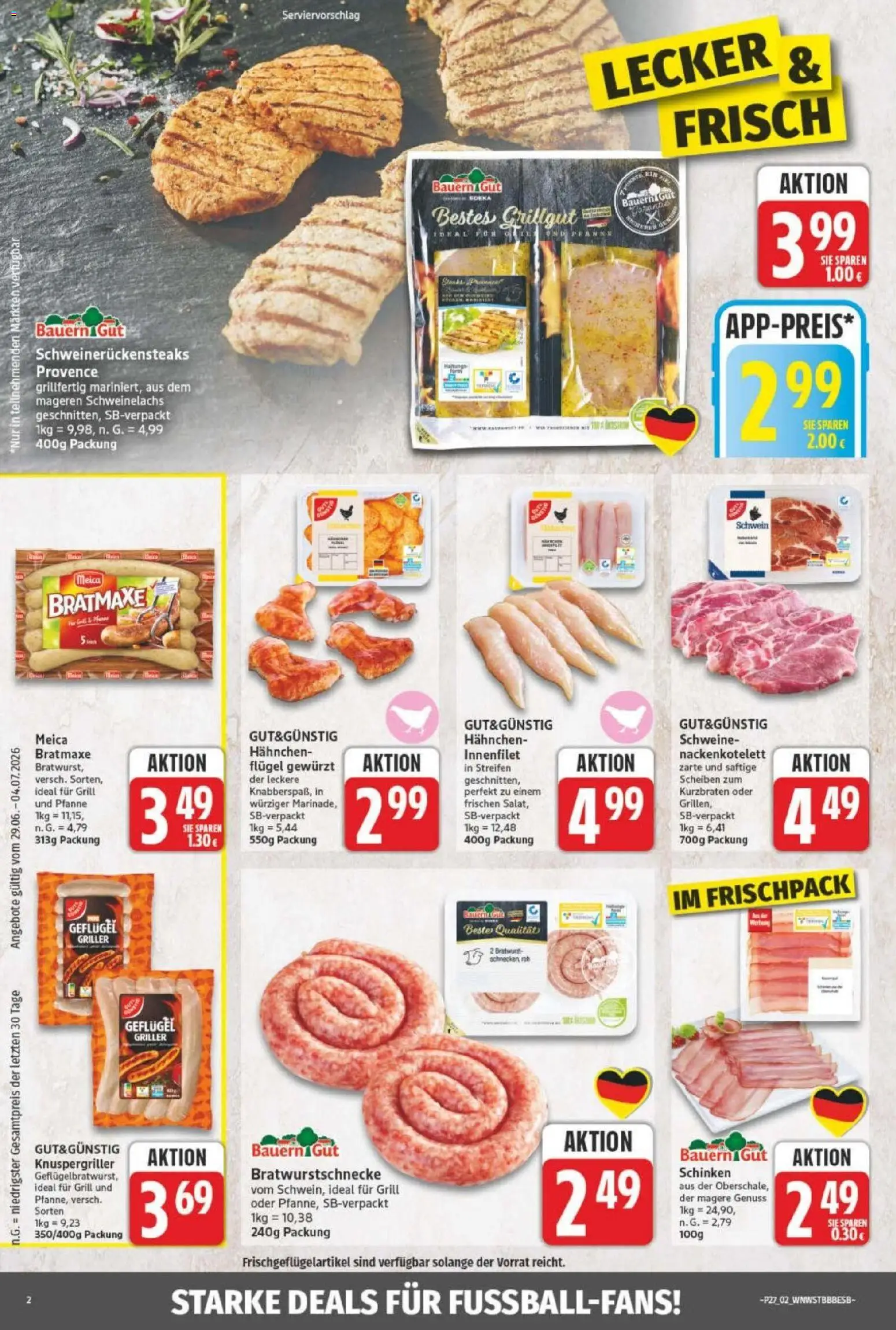 NP Discount Prospekt – gültig ab 29.06.2026 | Seite: 2 | Produkte: Grill, Hahnchen, Meica, Schinken