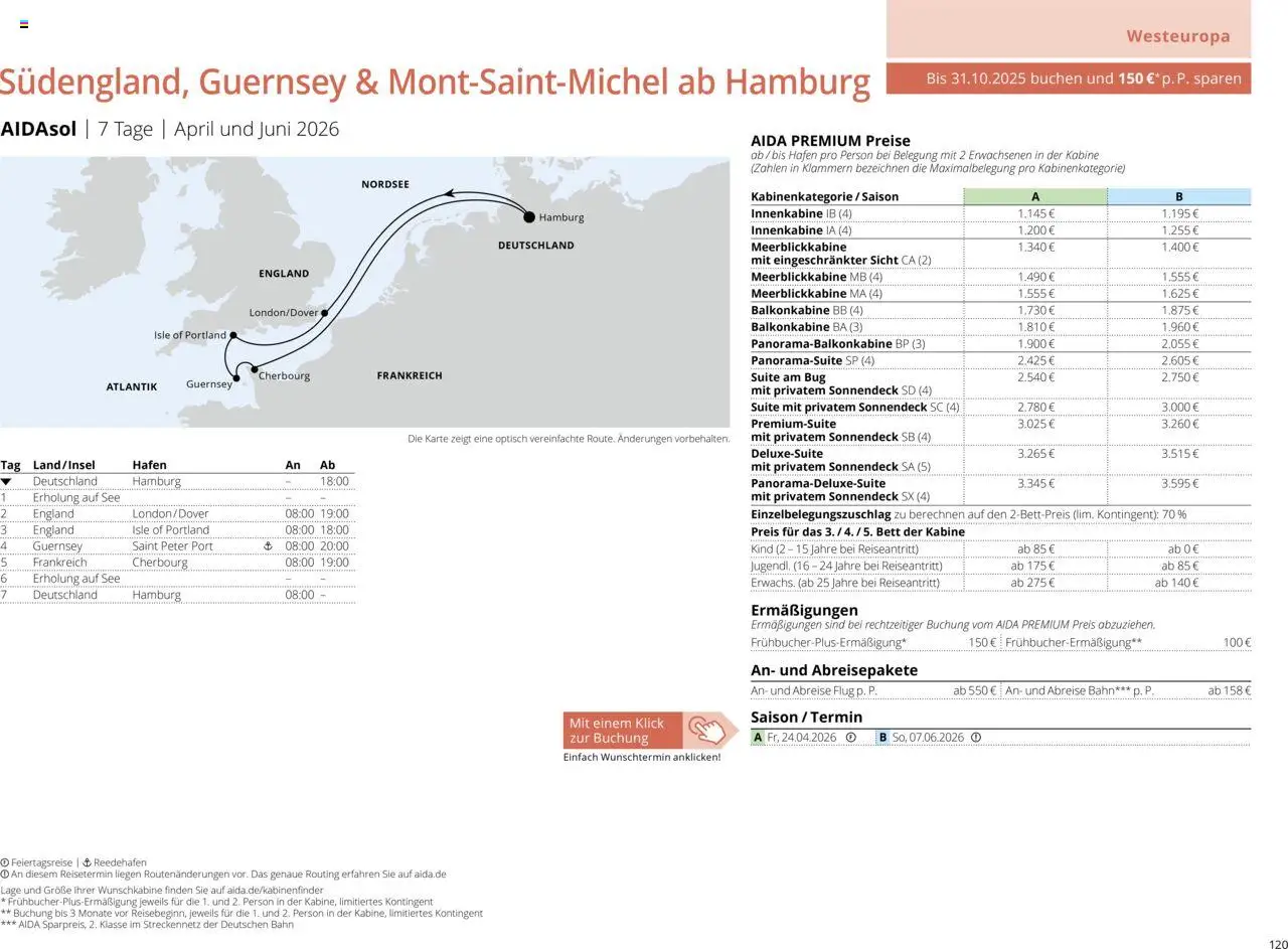 Aida Sommer 2026 – gültig ab 01.03.2026 | Seite: 120 | Produkte: Bett