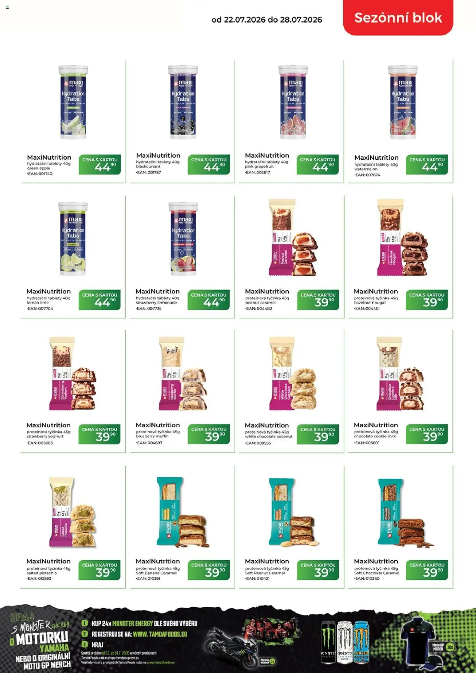 Tamda Foods leták od 22.07.2026 | Strana: 3 | Produkty: Monster, Proteinová tyčinka, Apple, Blok