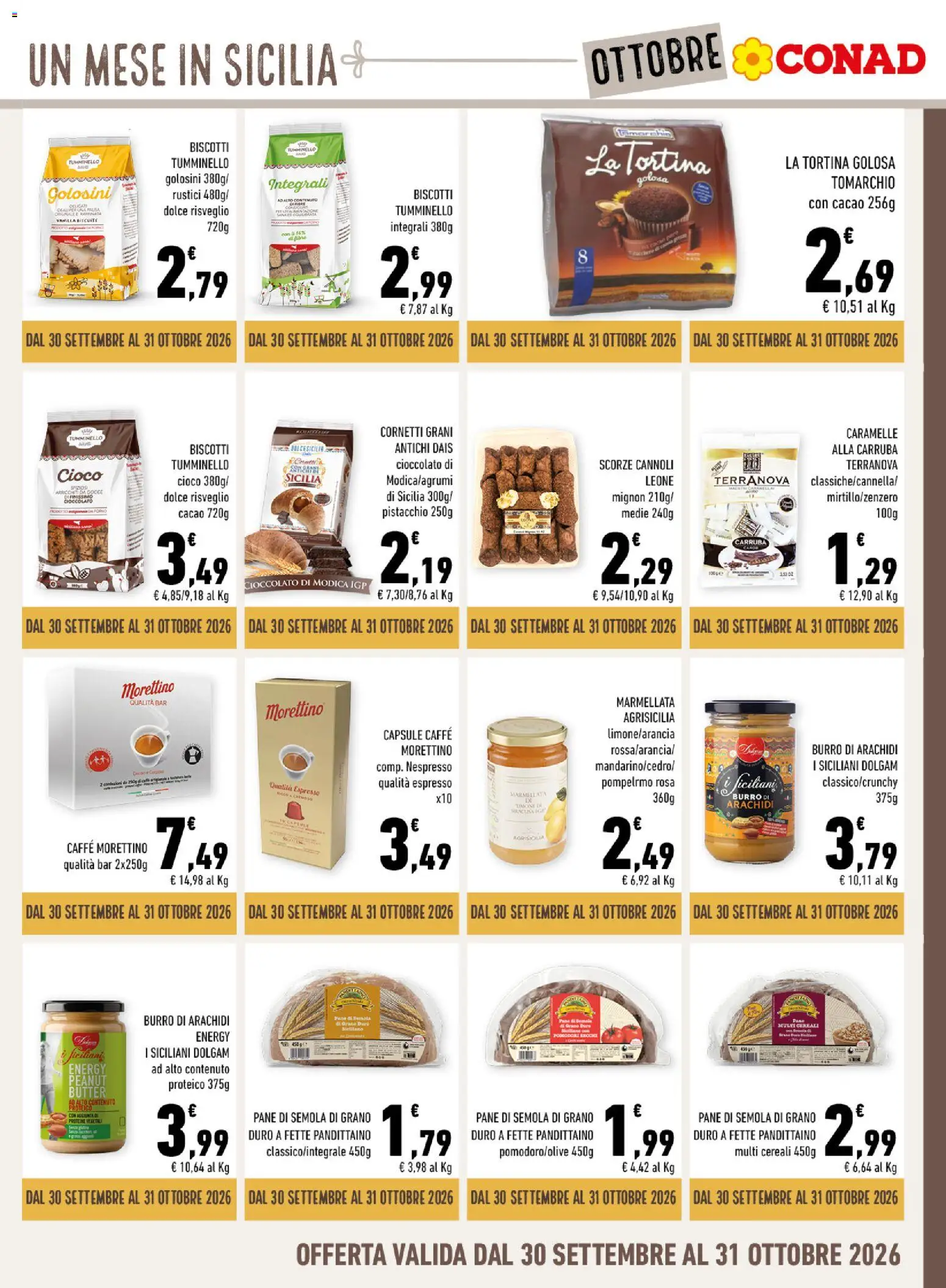 Volantino Conad del 30/09/2026 | Pagina: 9 | Prodotti: Cereali, Biscotti, Cacao, Marmellata