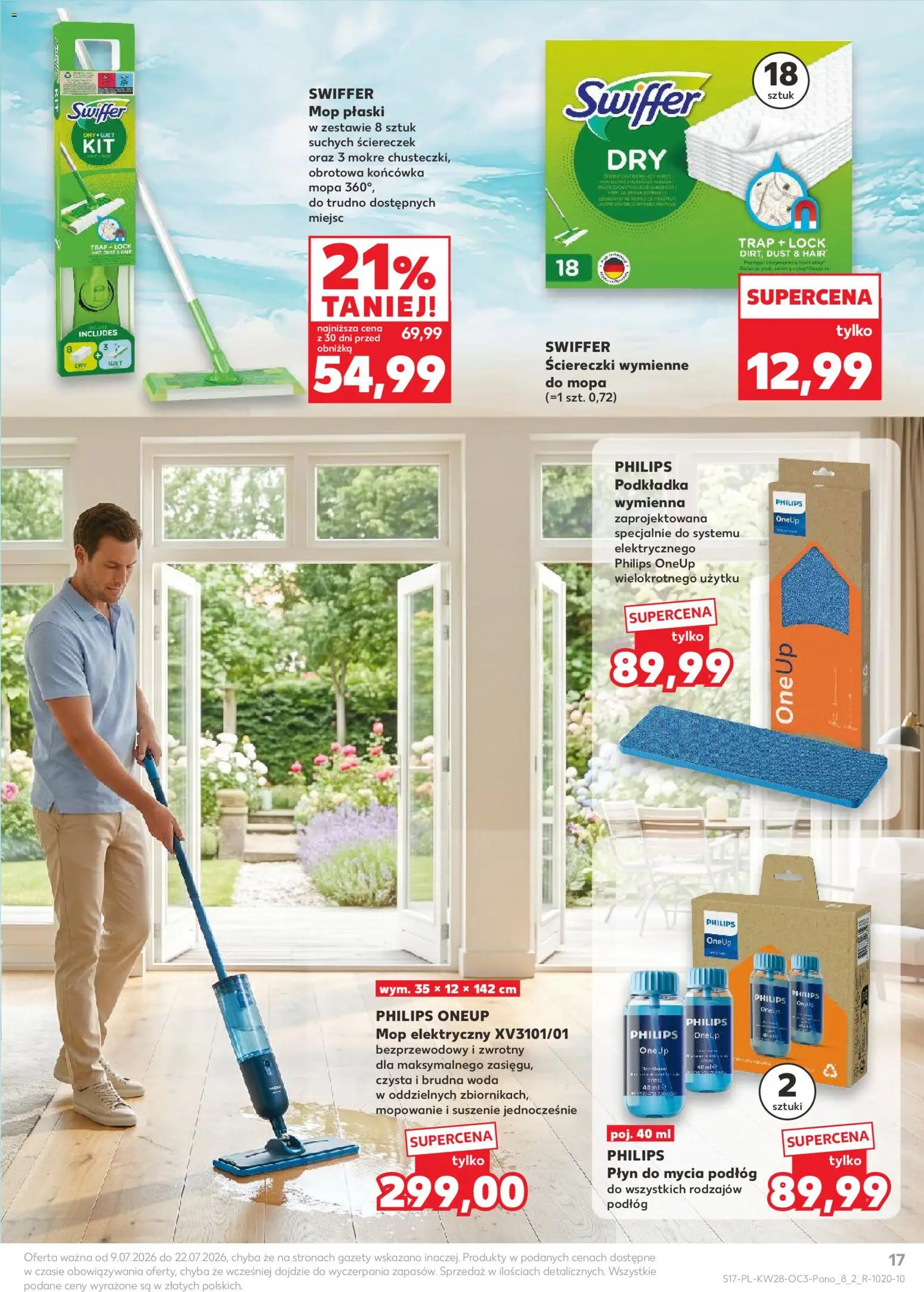 Kaufland Polsko leták - Letnie porządki od 09.07.2026 | Strana: 17 | Produkty: Swiffer mop, Swiffer, Mop