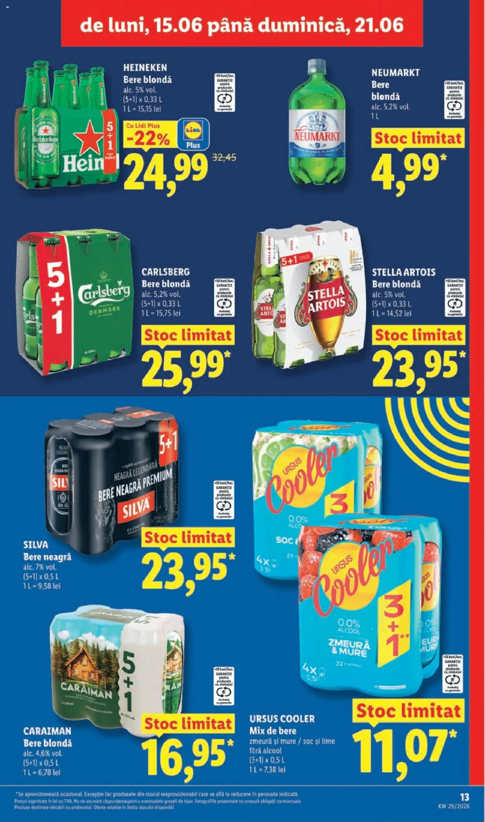 Noul catalog Lidl – valabil de la 15.06.2026 | Pagină: 13 | Produse: Lime, Zmeură, Bere