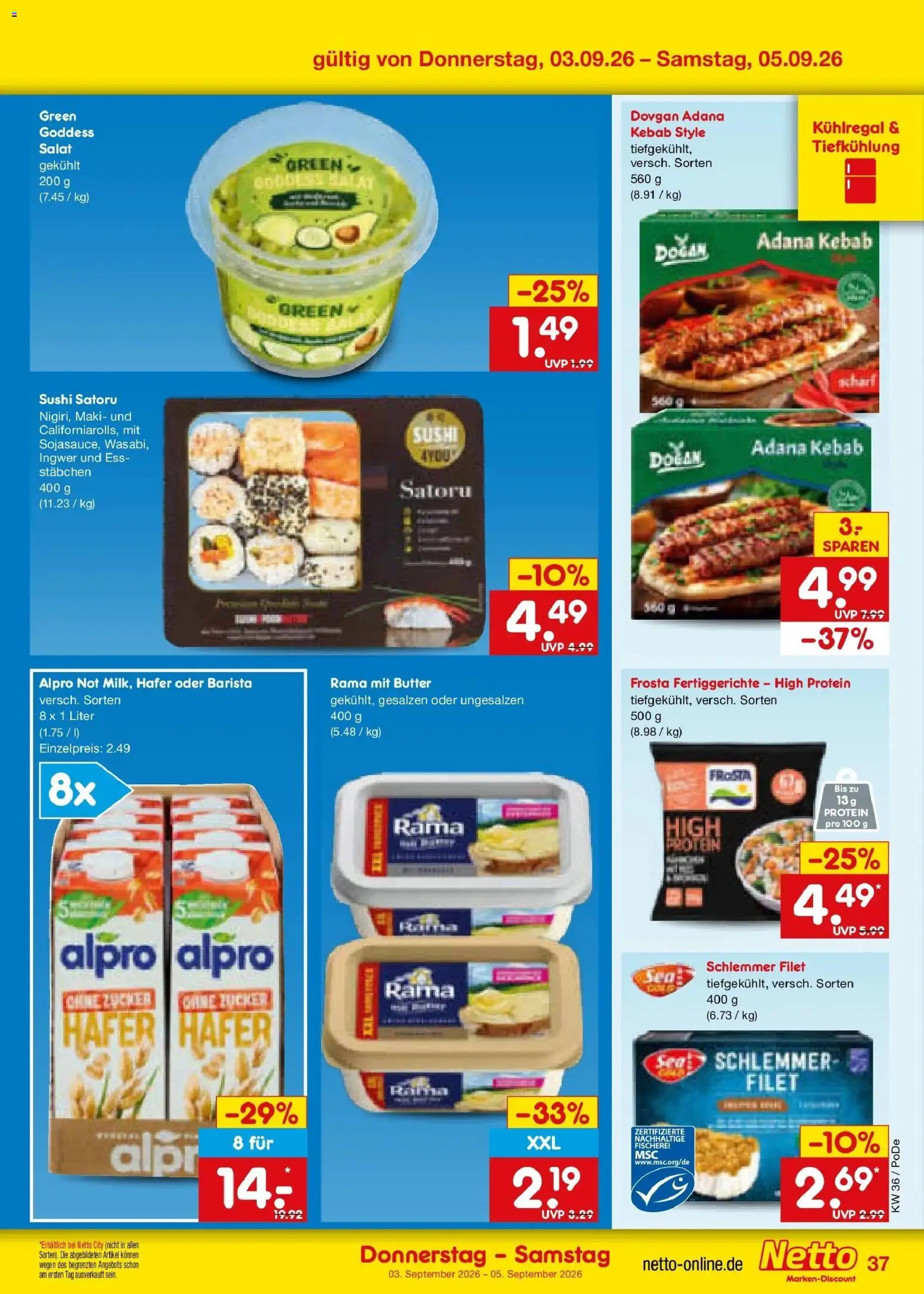 Netto Marken-Discount Prospekt Regensburg (ab 31.08.2026) » Angebote | Seite: 49 | Produkte: Rama, Alpro, Zucker, Fertiggerichte