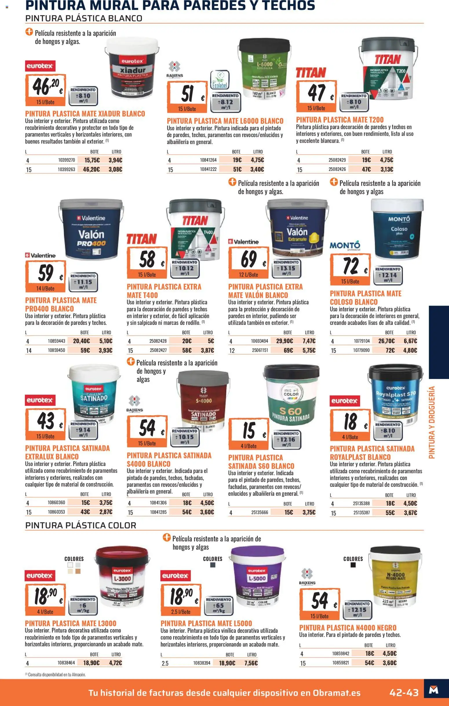 Obramat - Reformas Otono Imprenta Almacenes 35 Los Barrios 2026 │ válido desde el 09/10/2026 | Página: 43 | Productos: Pintura plástica, Decoración