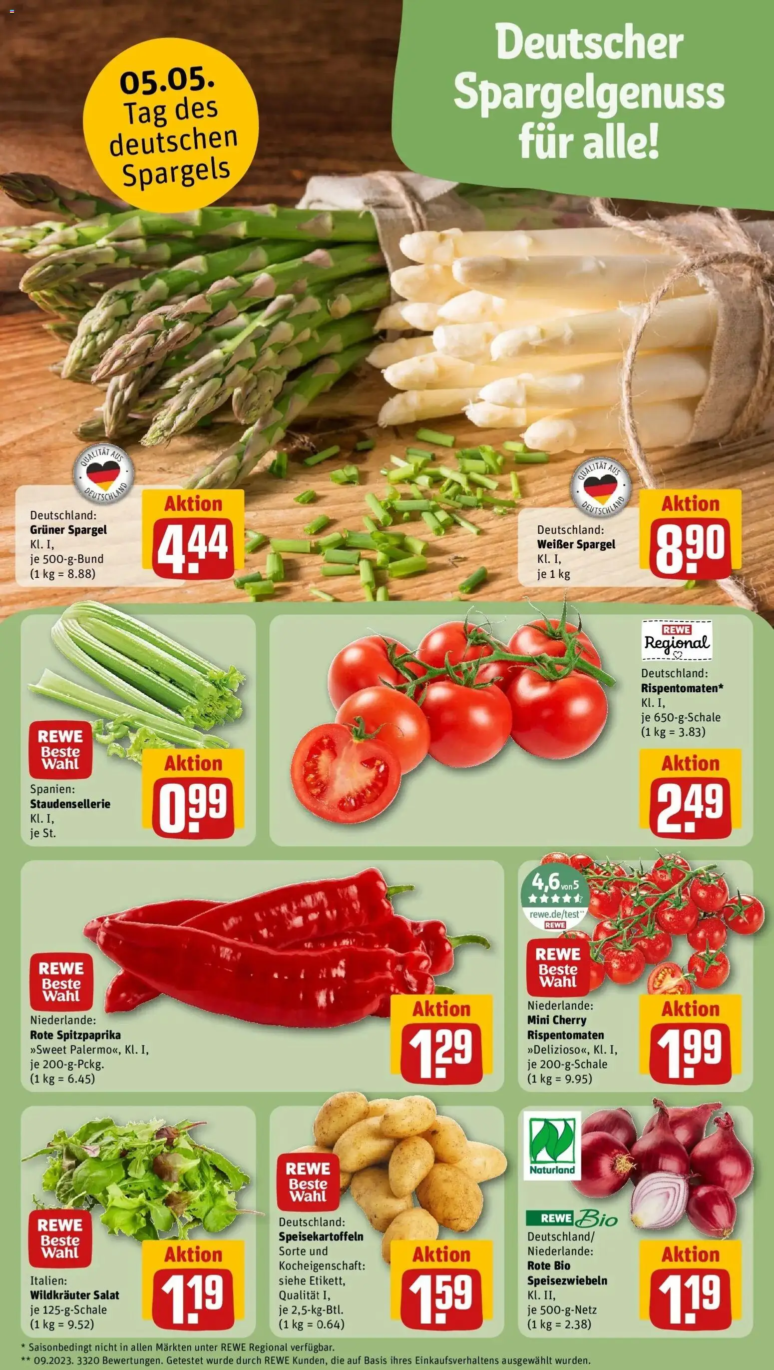 REWE Prospekt ab 04.05.2026 zum Blättern » Angebote | Seite: 11 | Produkte: Spargel, Salat