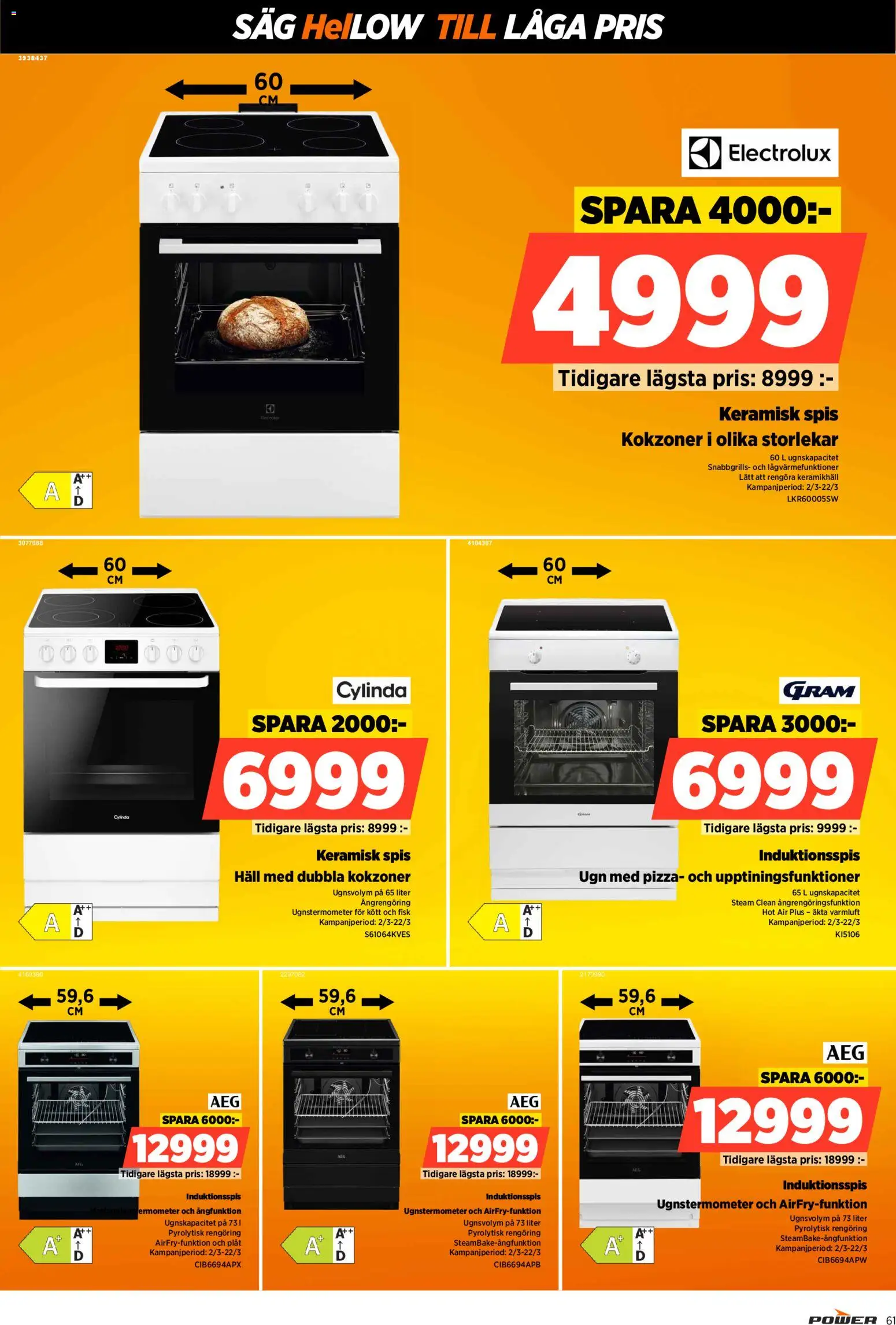 Power reklamblad aktuell från 09.03.2026 | Sida: 61 | Produkter: Såg, Pizza, Häll, Spis