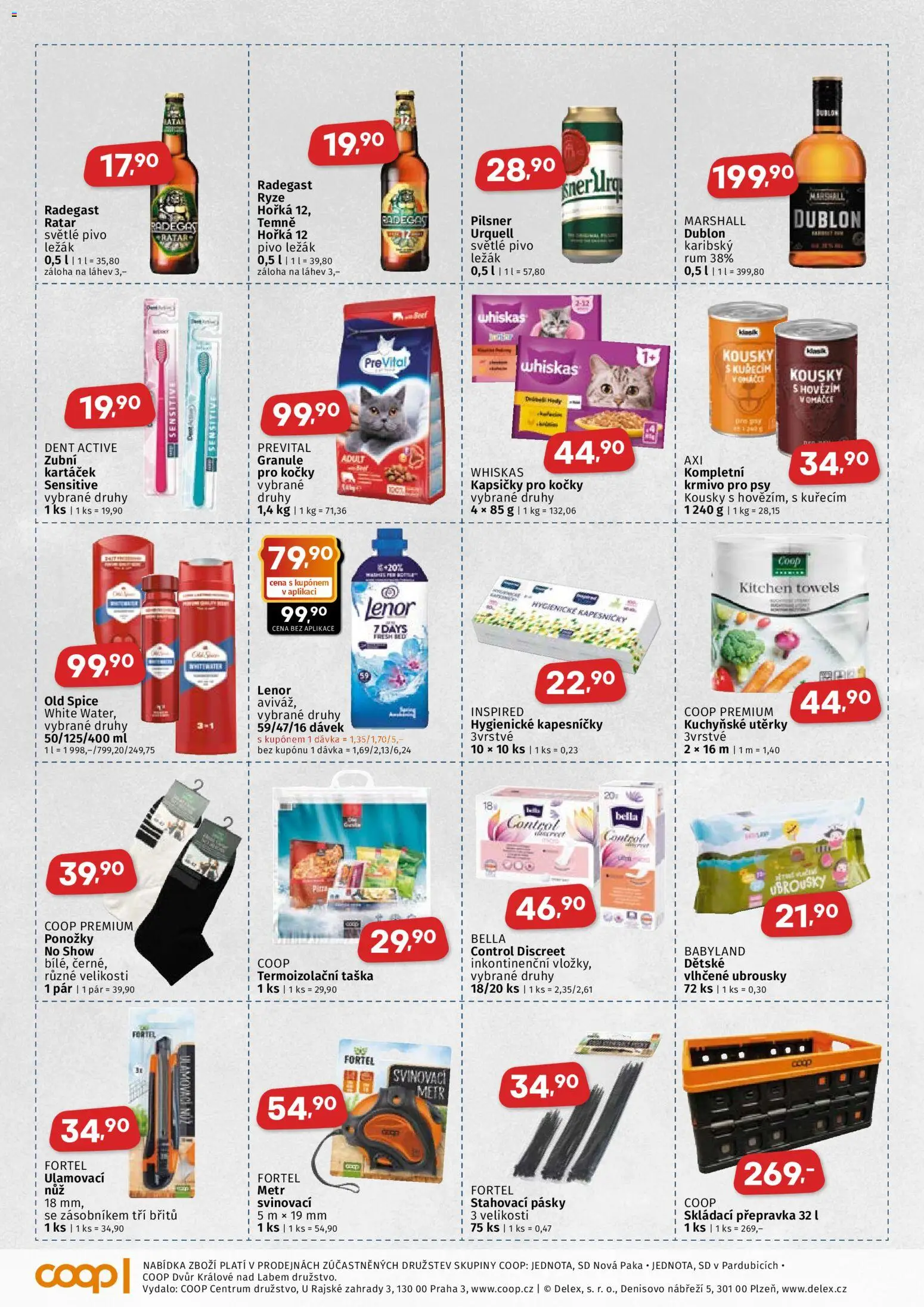 Coop leták - Východočeský region od 20.05.2026 | Strana: 4 | Produkty: Ponožky, Nůž, Radegast, Láhev