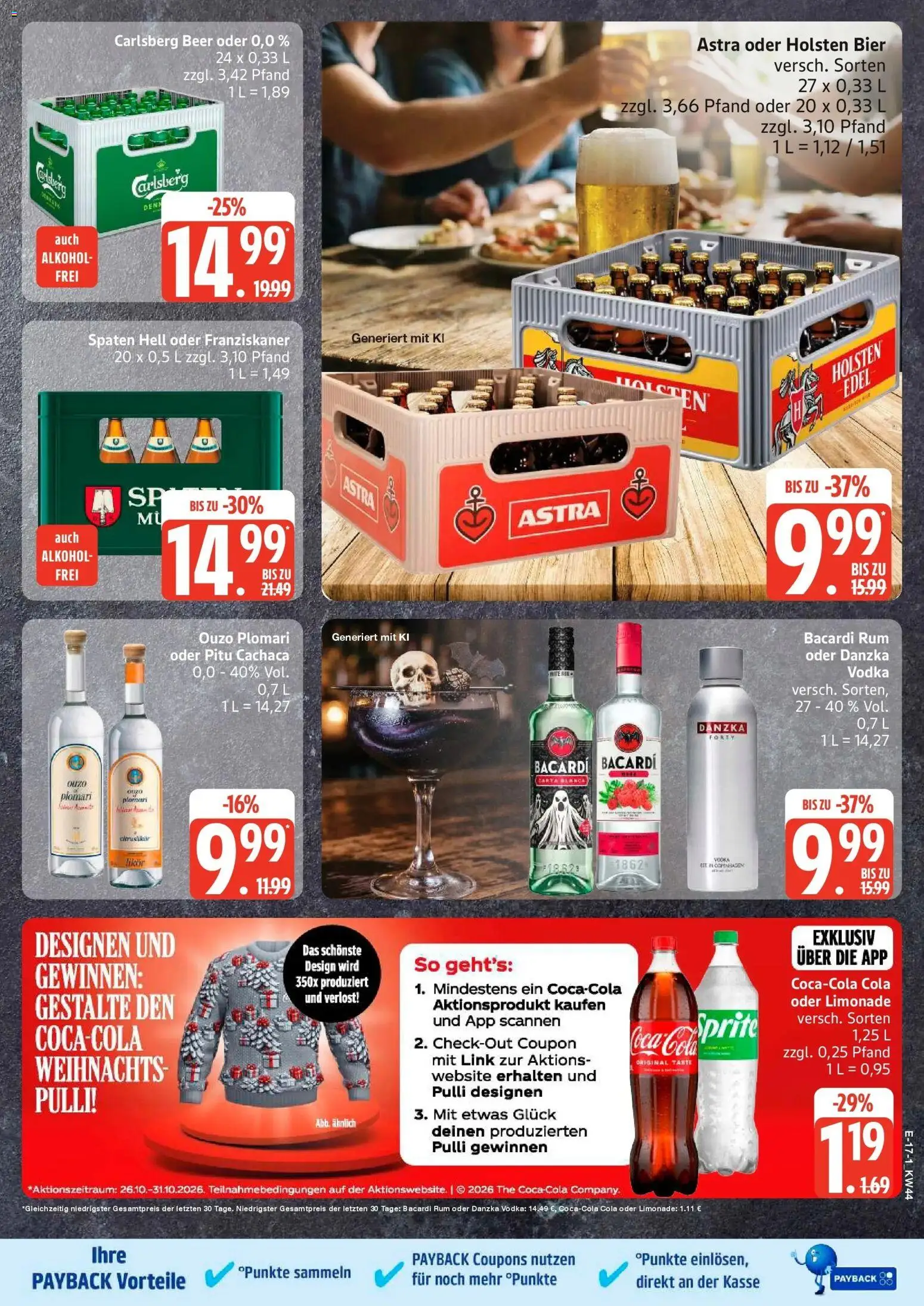 Edeka Prospekt Reinbek (ab 26.10.2026) » Angebote Online | Seite: 23 | Produkte: Bacardi, Carlsberg, Cola, Rum
