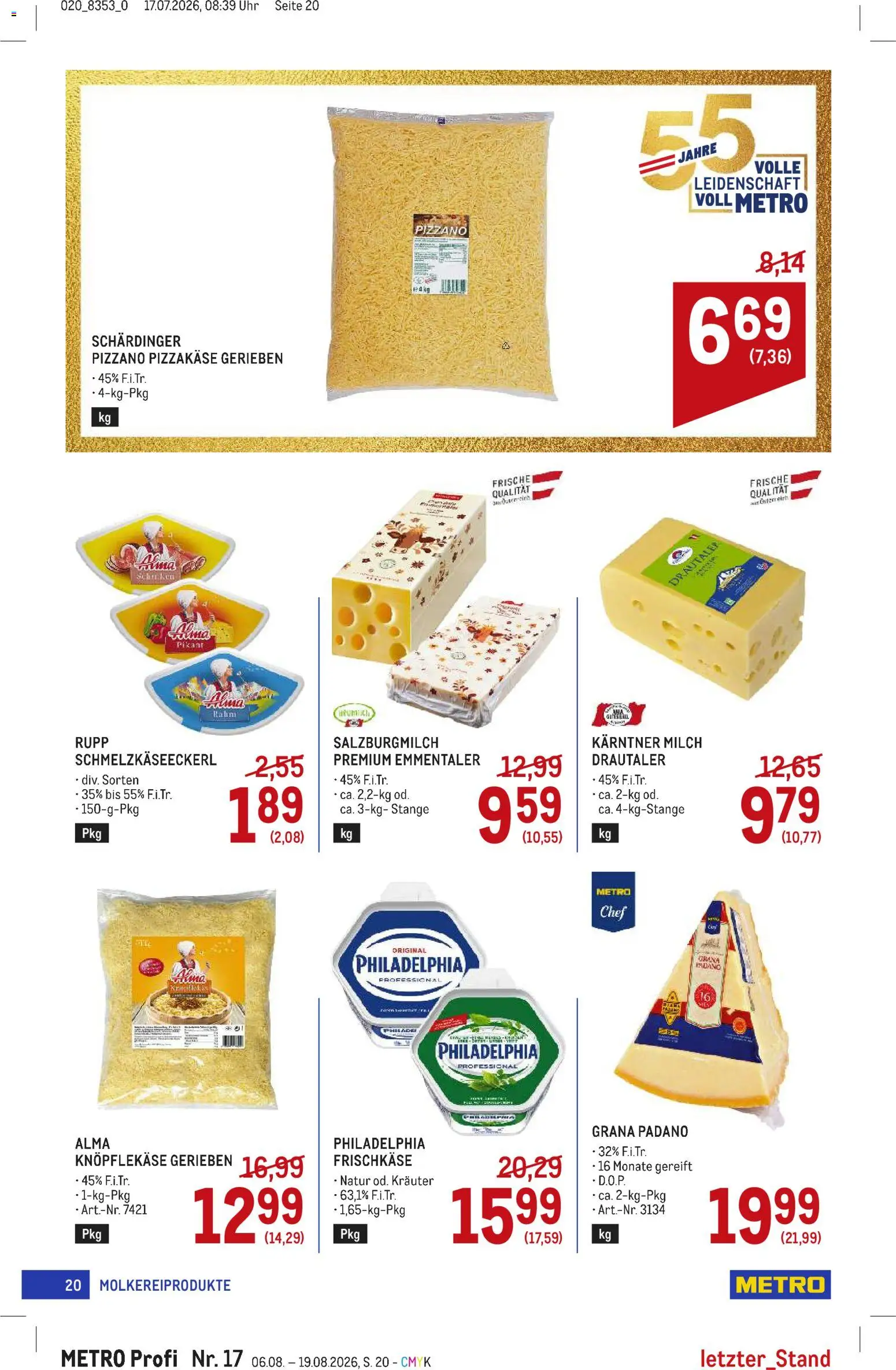 Metro angebote Profi gültig ab 06.08.2026 | Seite: 20 | Produkte: Uhr, Milch