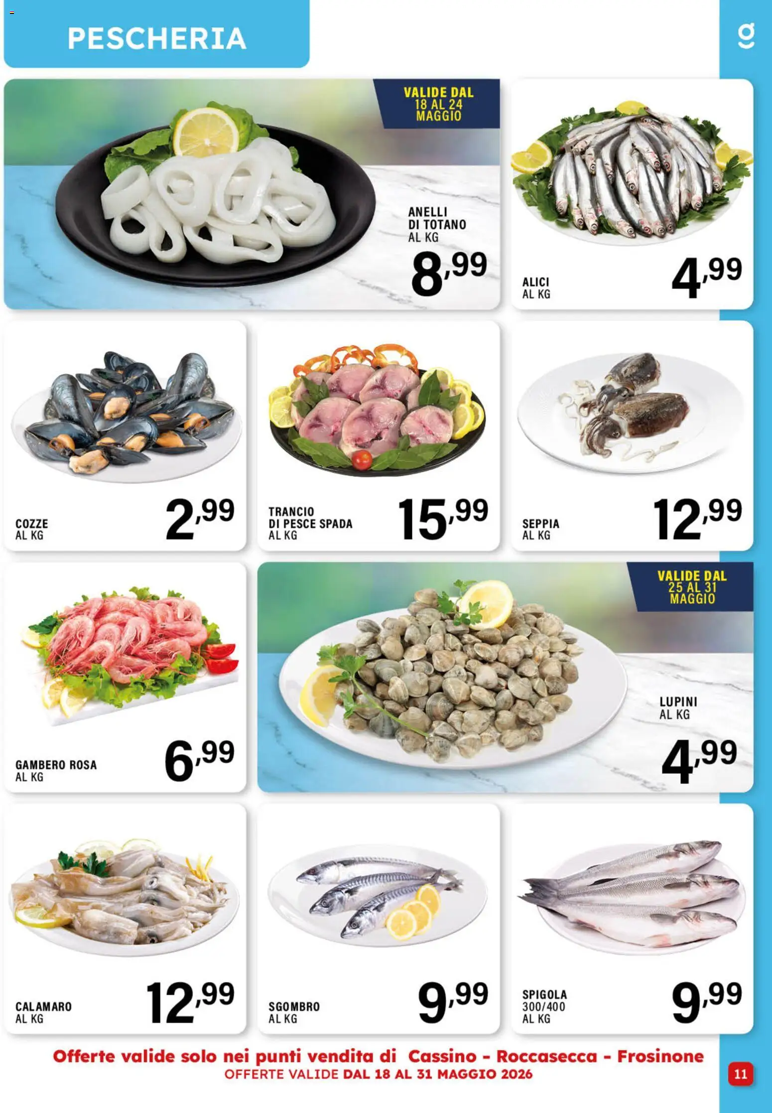 Volantino GECOP del 18.05.2026 | Pagina: 11 | Prodotti: Lupini, Pesce, Pesce spada, Alici