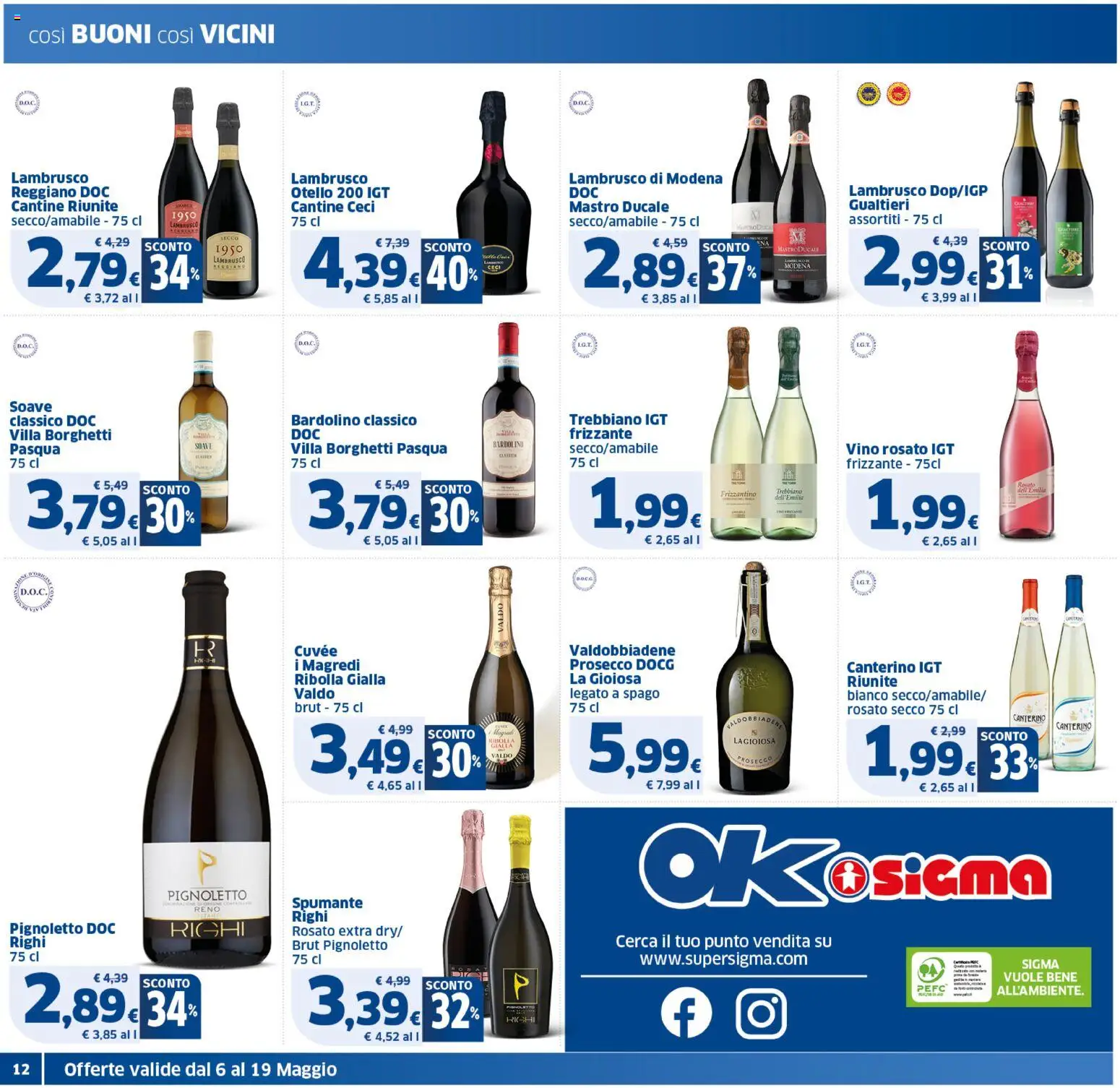 Volantino SIGMA del 06.05.2026 | Pagina: 12 | Prodotti: Prosecco, Ceci, Vino, Spumante